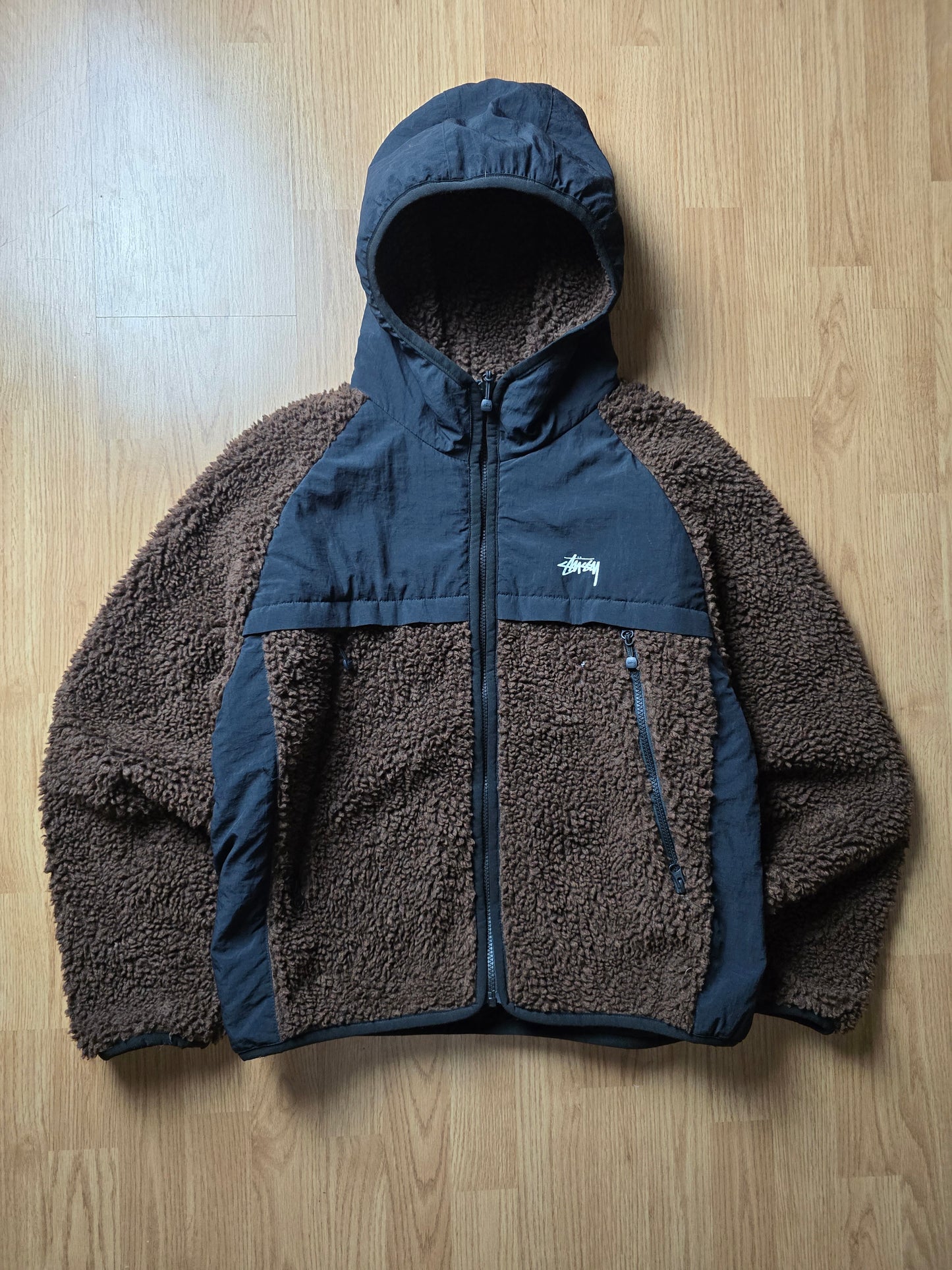 Stussy Sherpa Panelled Hooded Jacket (M)