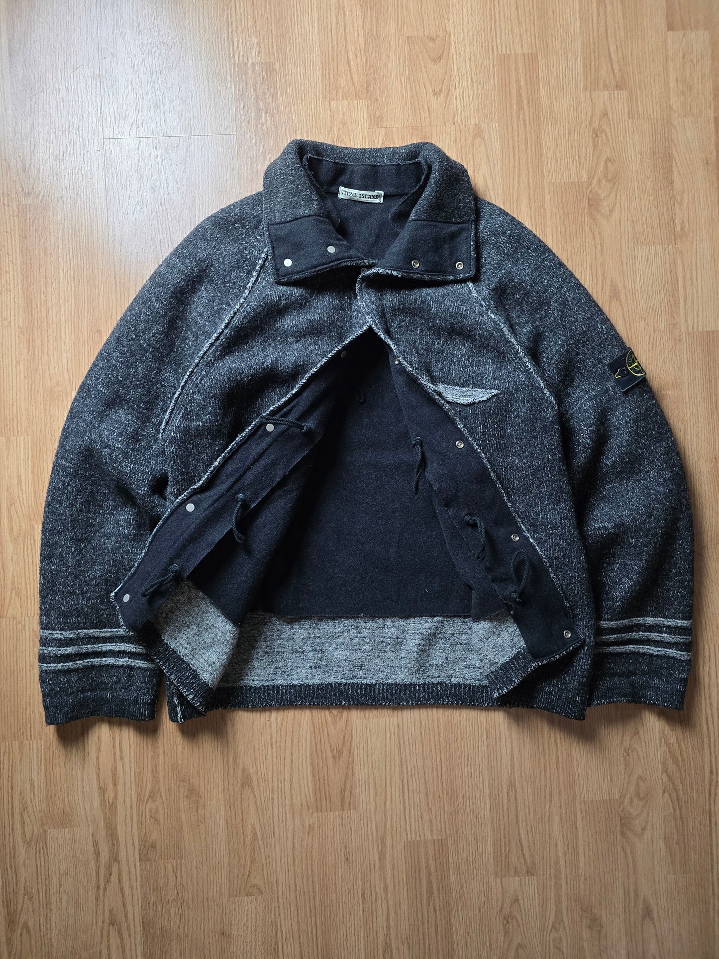 RARE Stone Island AW99 Heavyweight Wool Coat With Removable Dutch Rope Liner (XL)