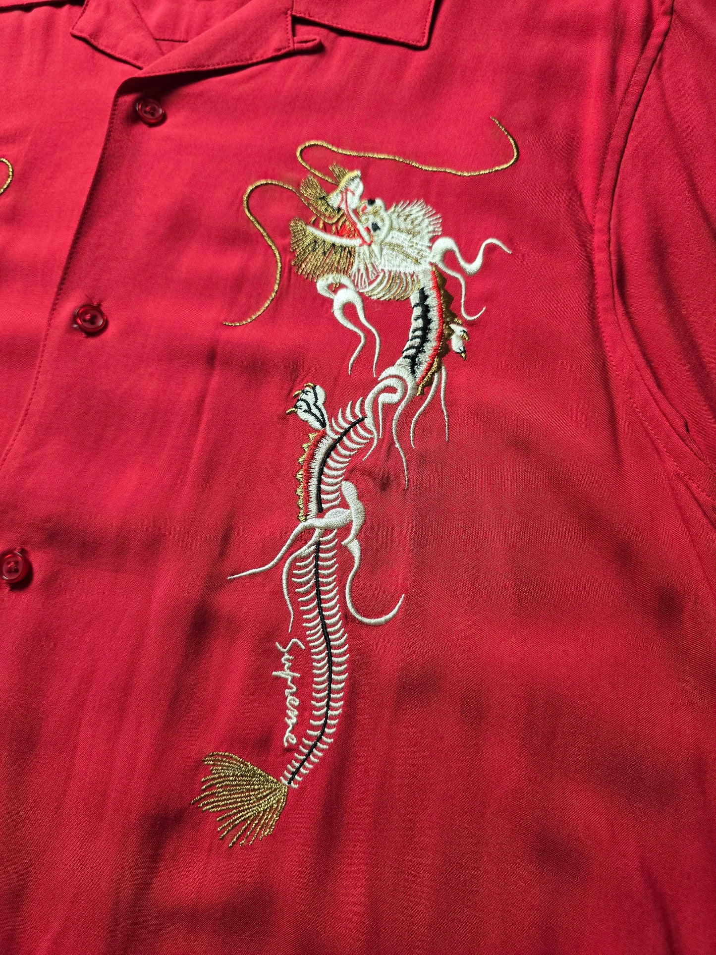 Supreme Dragon Rayon Button Up Shirt (M)
