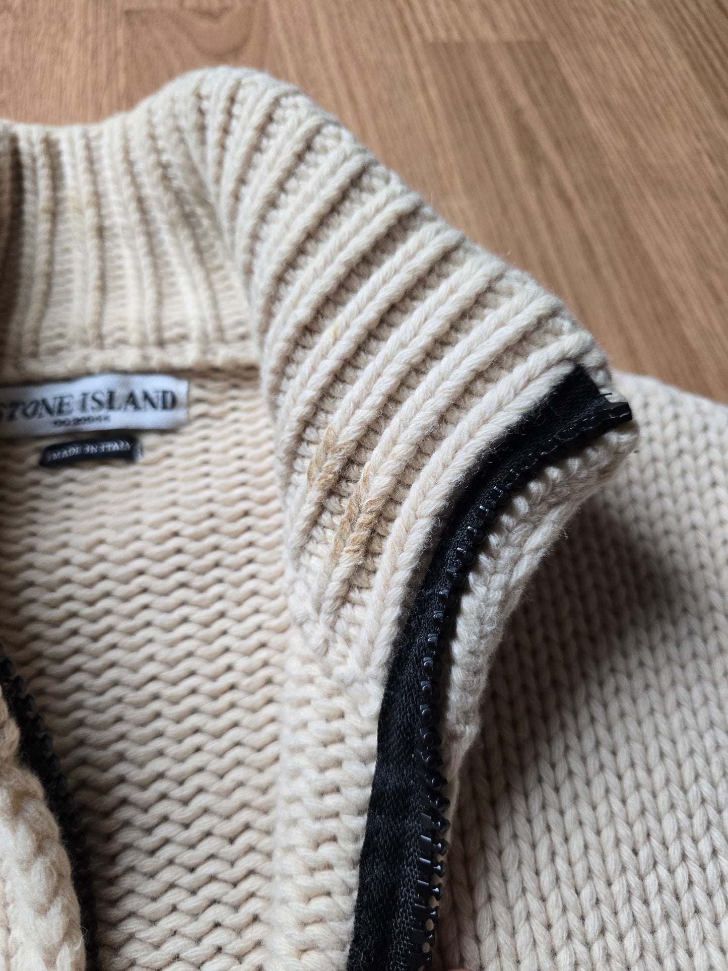Stone Island AW03 Heavyweight Wool Zip Knitted Jumper (S/M)