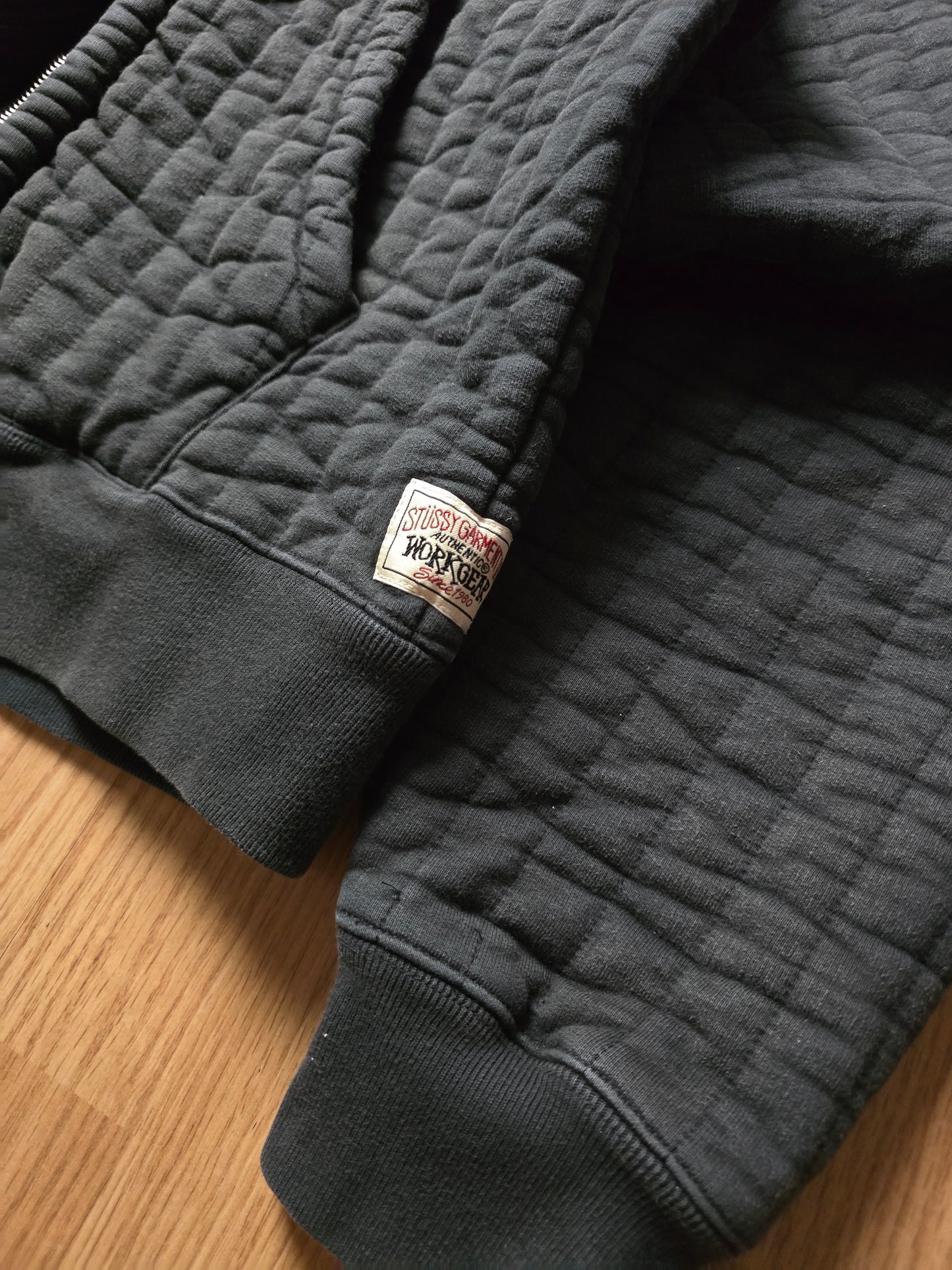 Stussy Vertical Quilted Thermal Lined Zip Hoodie (M/L)