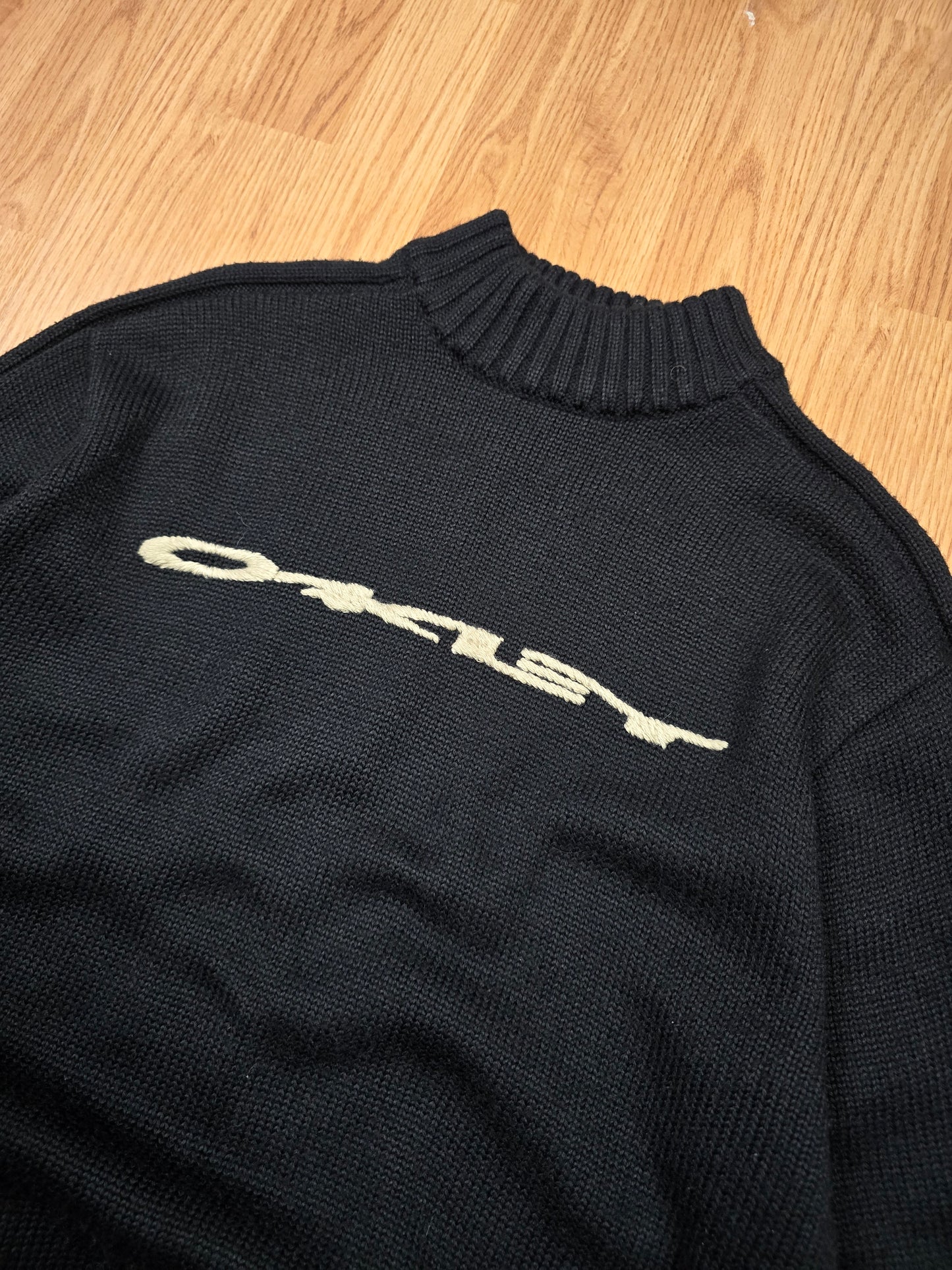 Vintage 90s Oakley Mock Neck Knit Logo Sweater (M/L)