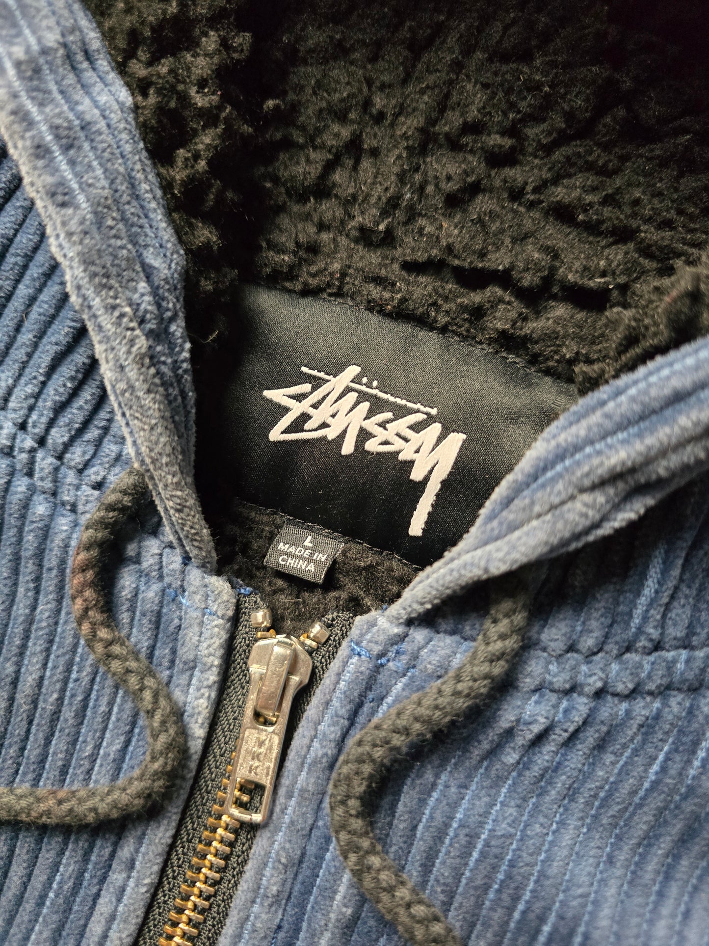 Stussy 'Wide Wale' Sherpa Lined Cord Work Jacket (L)
