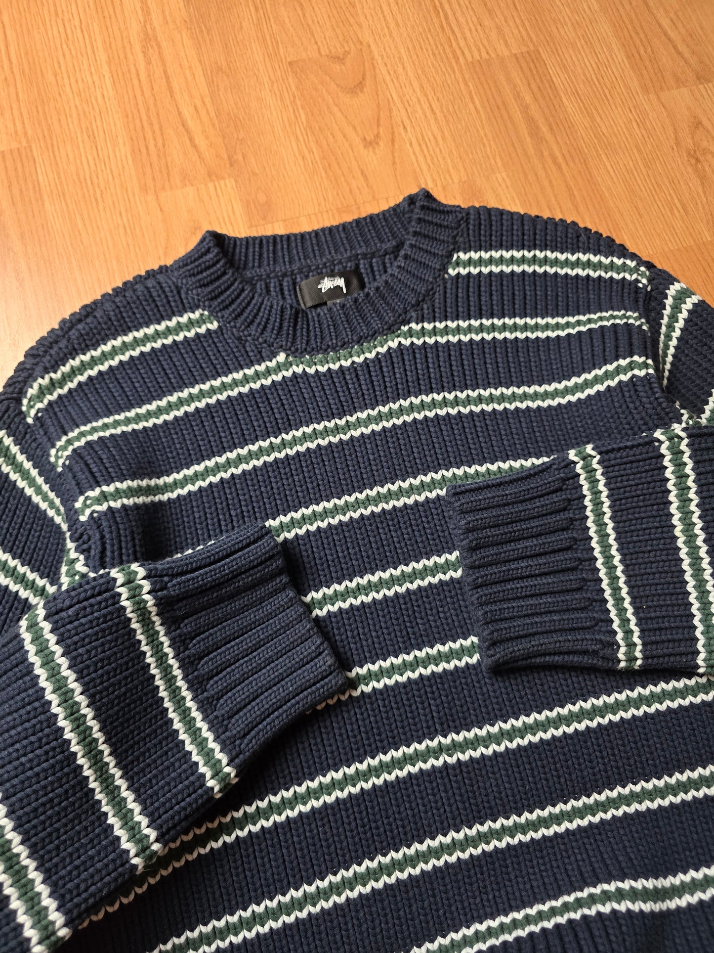 Stussy Stripe Knit Crewneck Sweater (S/M)