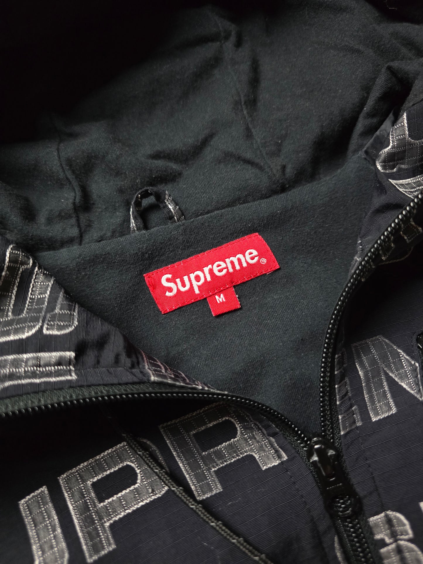 RARE Supreme Logo Ripstop Hooded Track Jacket (M)