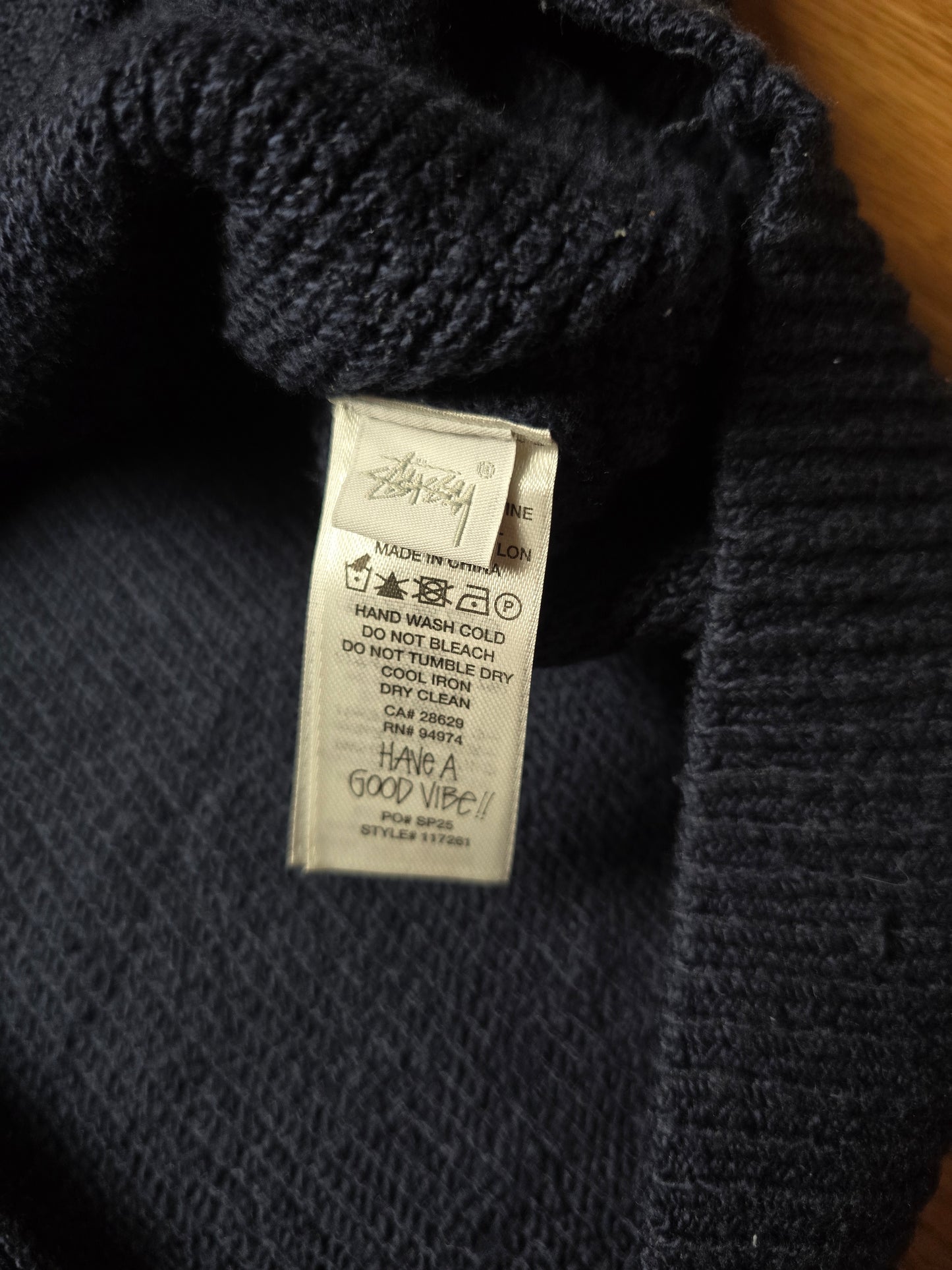 Stussy Merino Wool Blend Hooded Knit Zip Sweater (L)