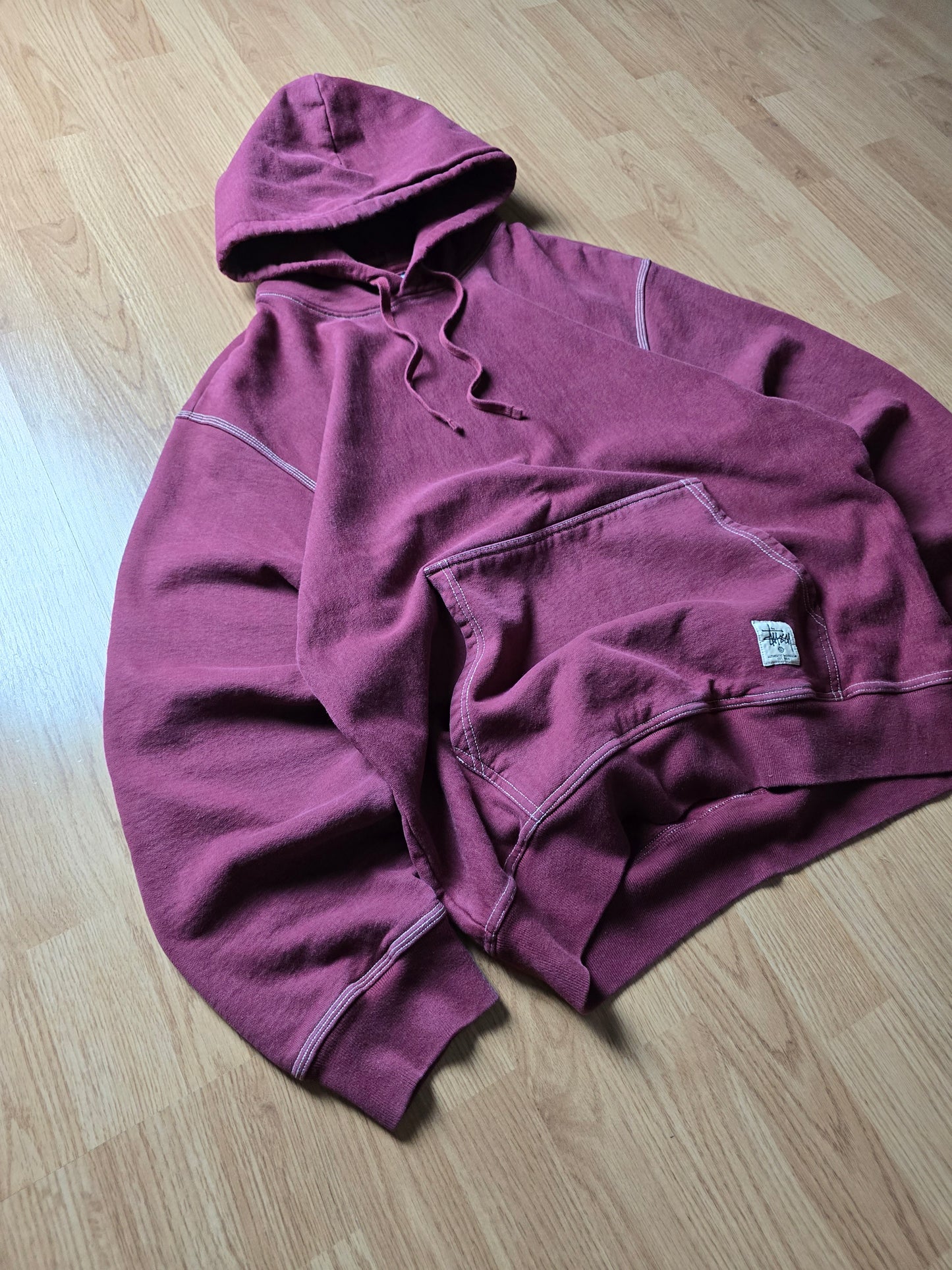 Stussy Contrast Stitch Label Hoodie (L)