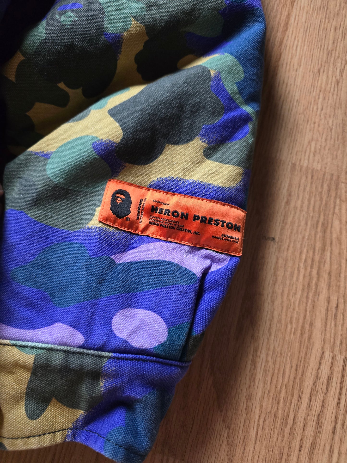 BAPE x Heron Preston Mix 1st Camo Duck Trucker Jacket (L)