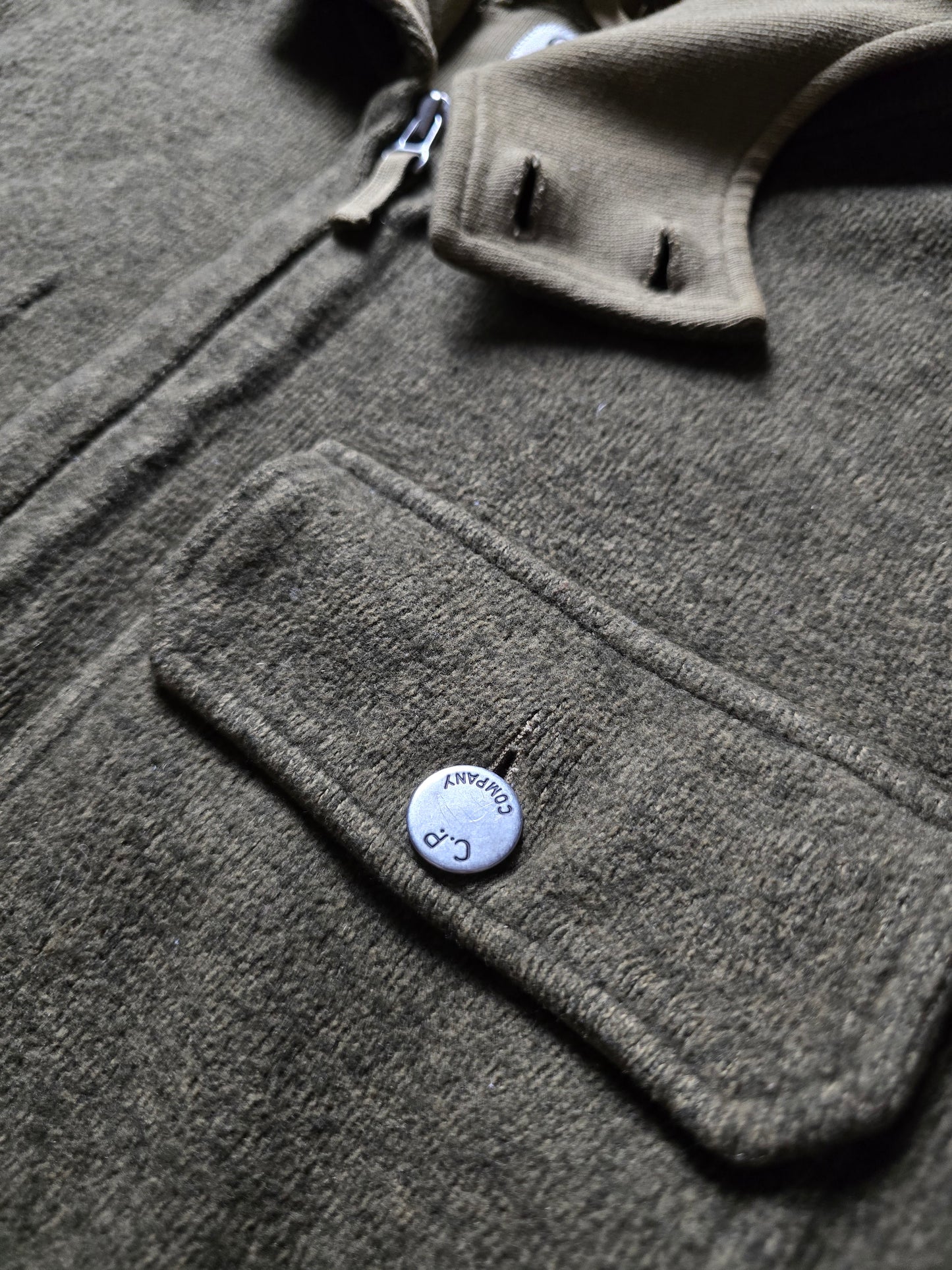 C.P. Company AW03 Cotton & Wool Blend Knit Zip Hoodie (M)