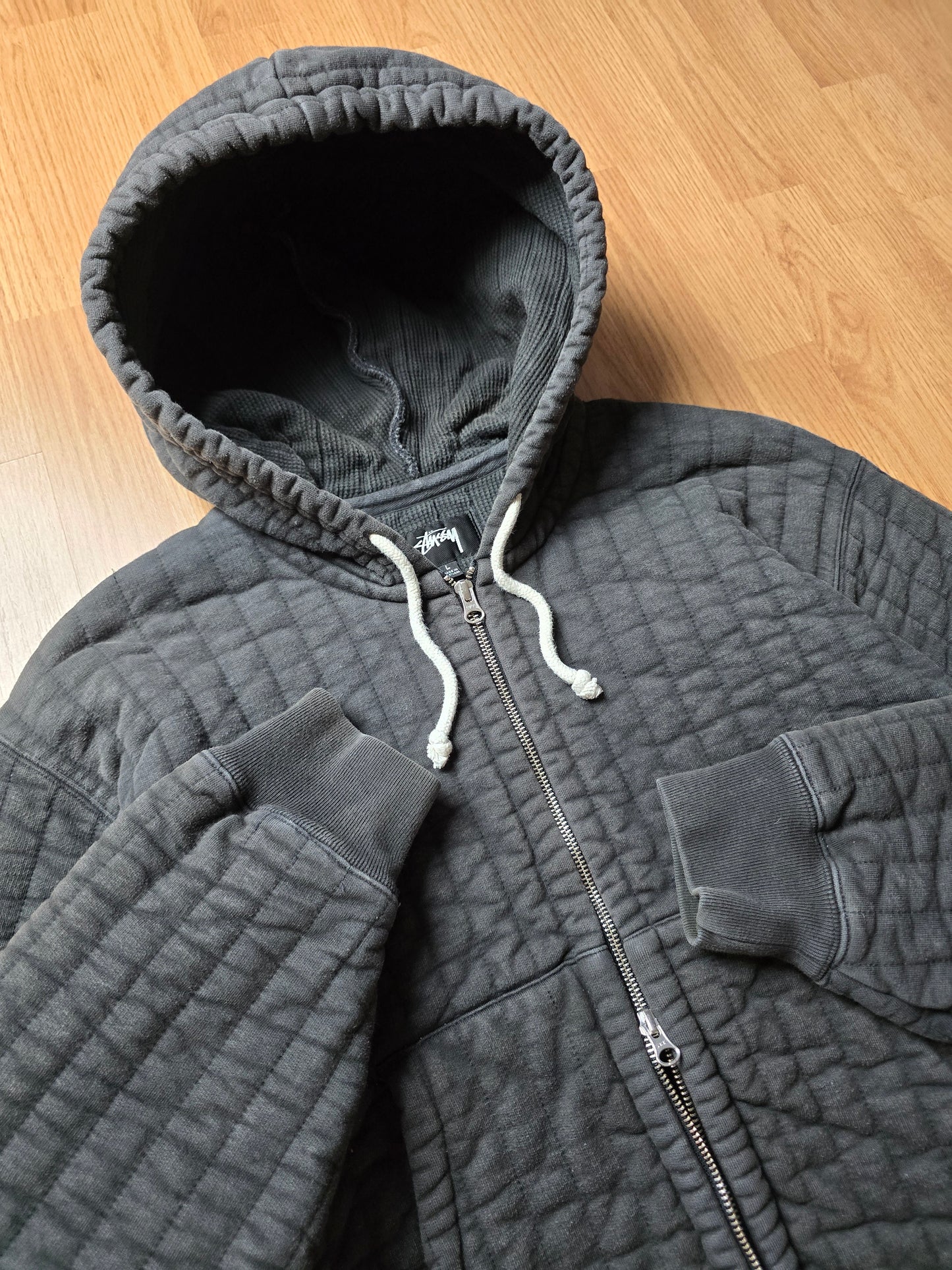 Stussy Vertical Quilted Thermal Lined Zip Hoodie (M/L)