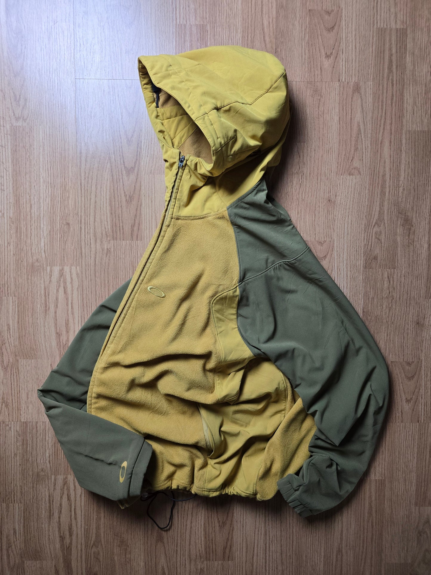 00s Oakley Zip-Up Technical Pannelled Fleece Hoodie (L)