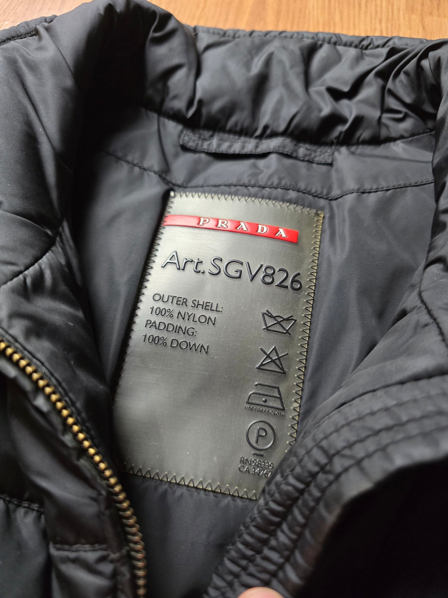 Prada Sport 2008 Black Tab Down Gilet/Vest (L)