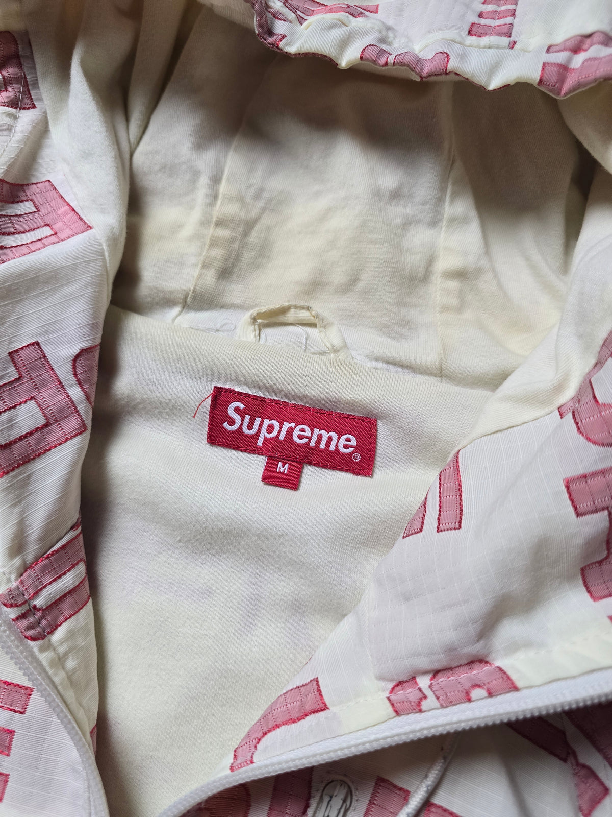 RARE Supreme Logo Ripstop Hooded Track Jacket (M)