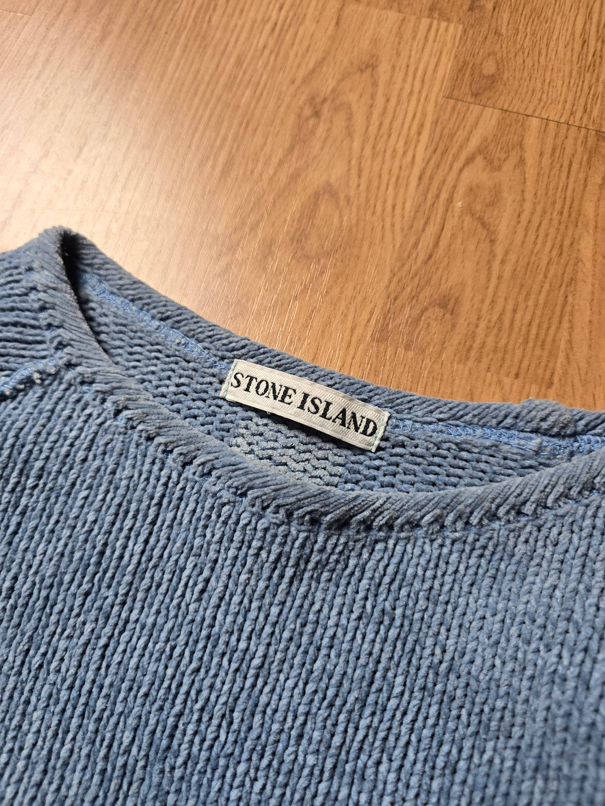 Vintage Stone Island Green Edge Chenille Cotton Knit Sweater (M)