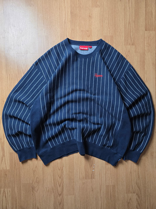 Supreme Pinstripe Crewneck Sweatshirt (XL)