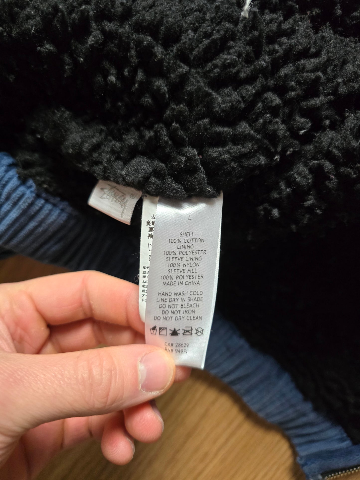 Stussy 'Wide Wale' Sherpa Lined Cord Work Jacket (L)