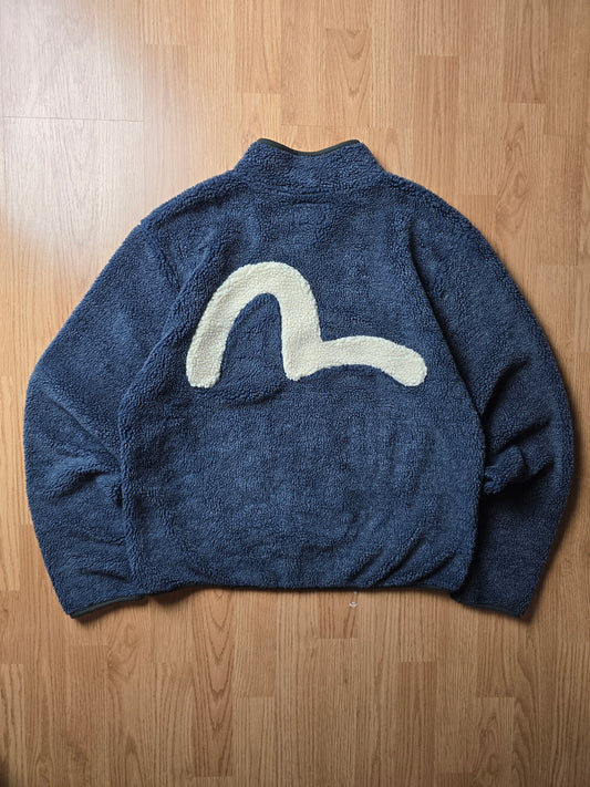 Evisu Deep Sherpa Pile Logo Fleece Jacket (M)