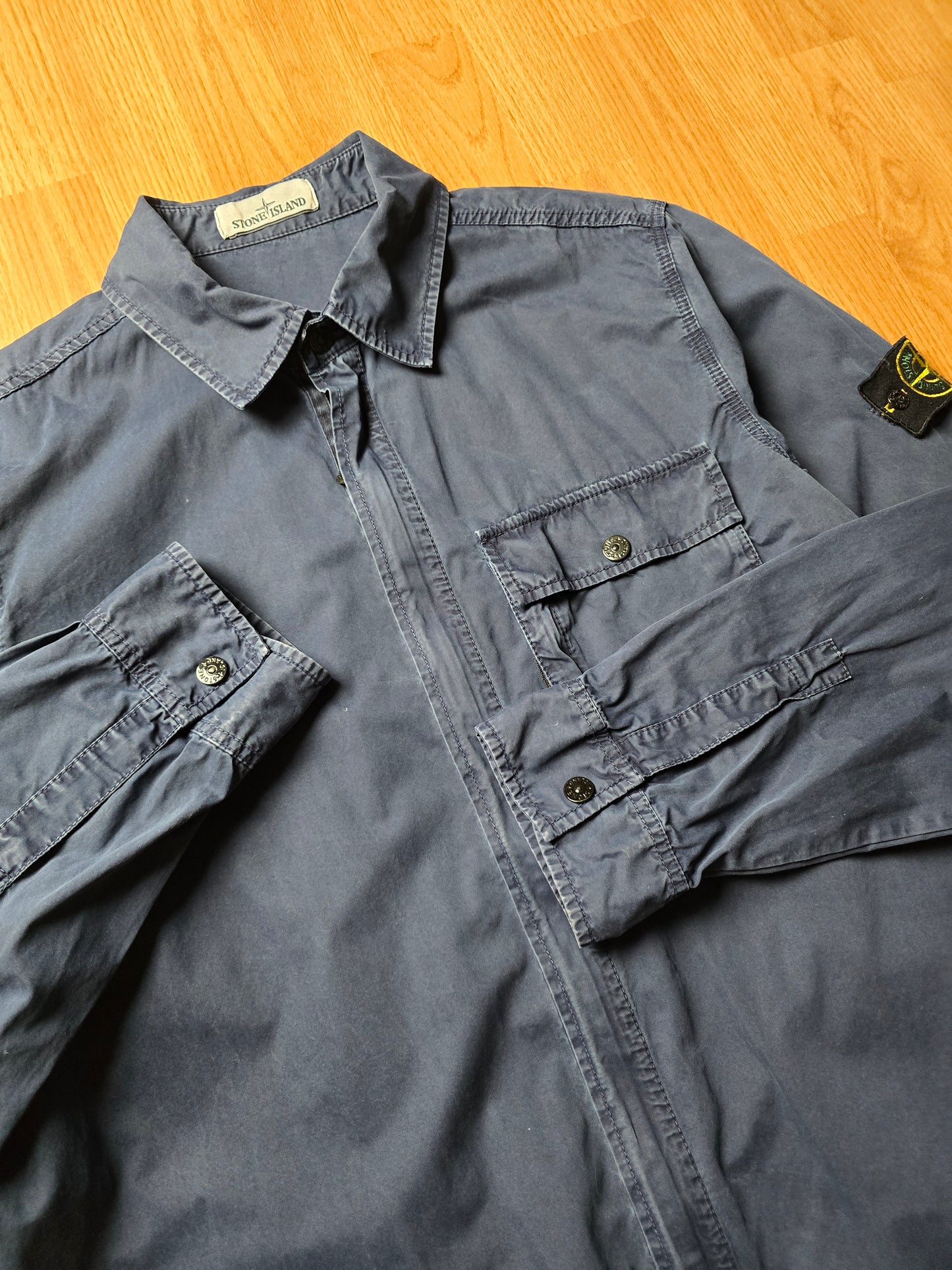 Stone Island Garment Dyed Cotton Zip Overshirt (L/XL)