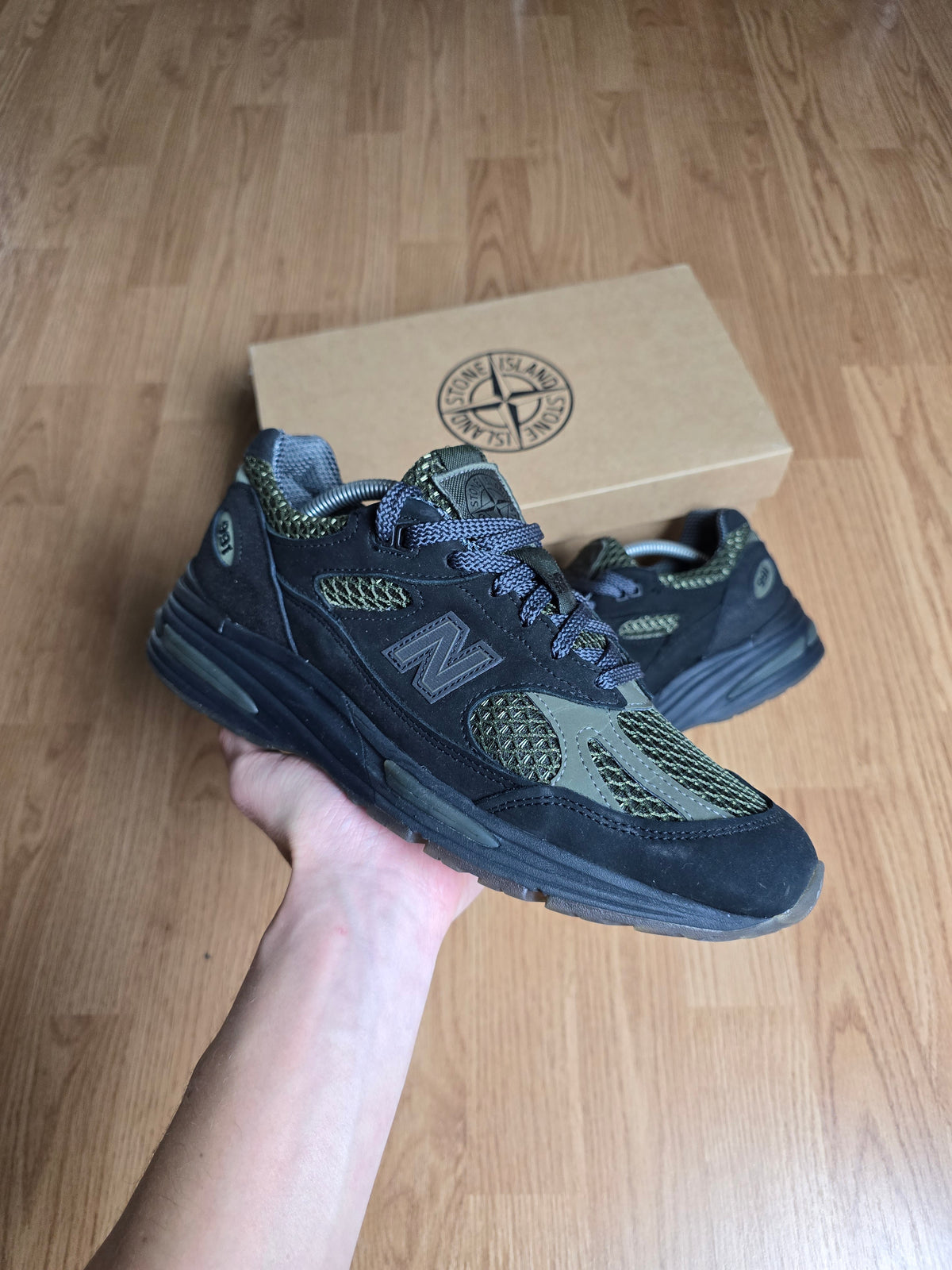 Stone Island x New Balance 991V2 Black Olive (UK8)