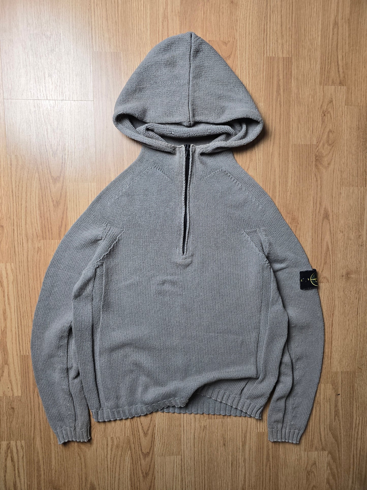 Stone Island SS03 1/4 zip Cotton Knit Hoodie (S/M)
