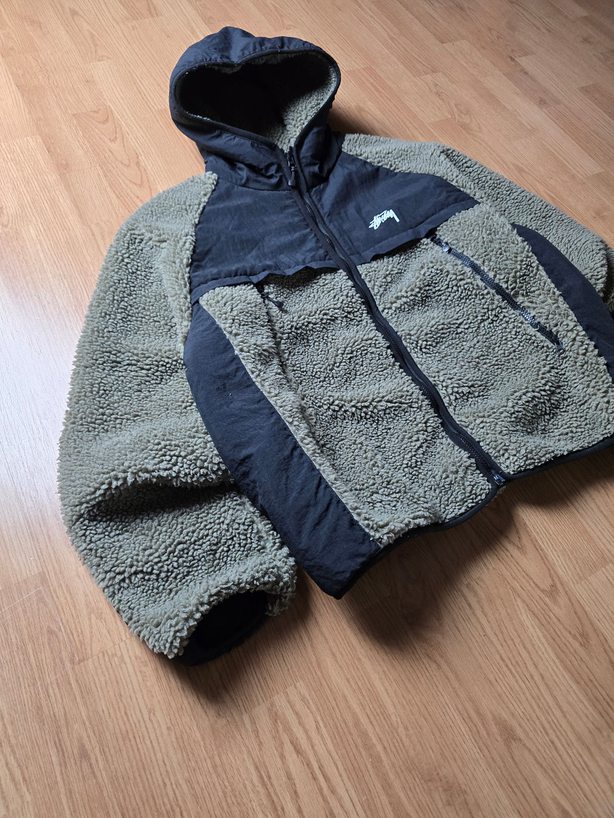 Stussy Sherpa Panelled Hooded Jacket (L)