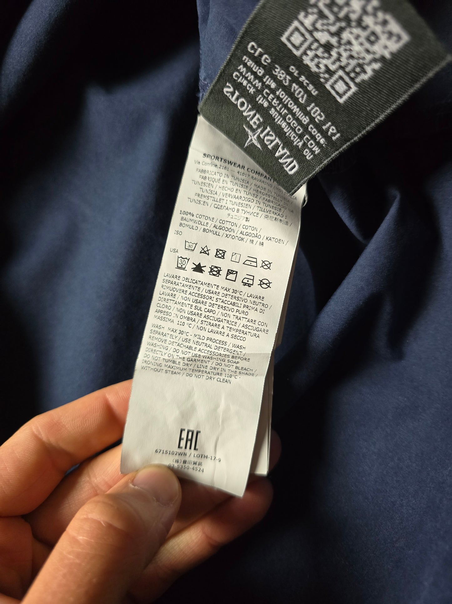 Stone Island Garment Dyed Cotton Zip Overshirt (L/XL)