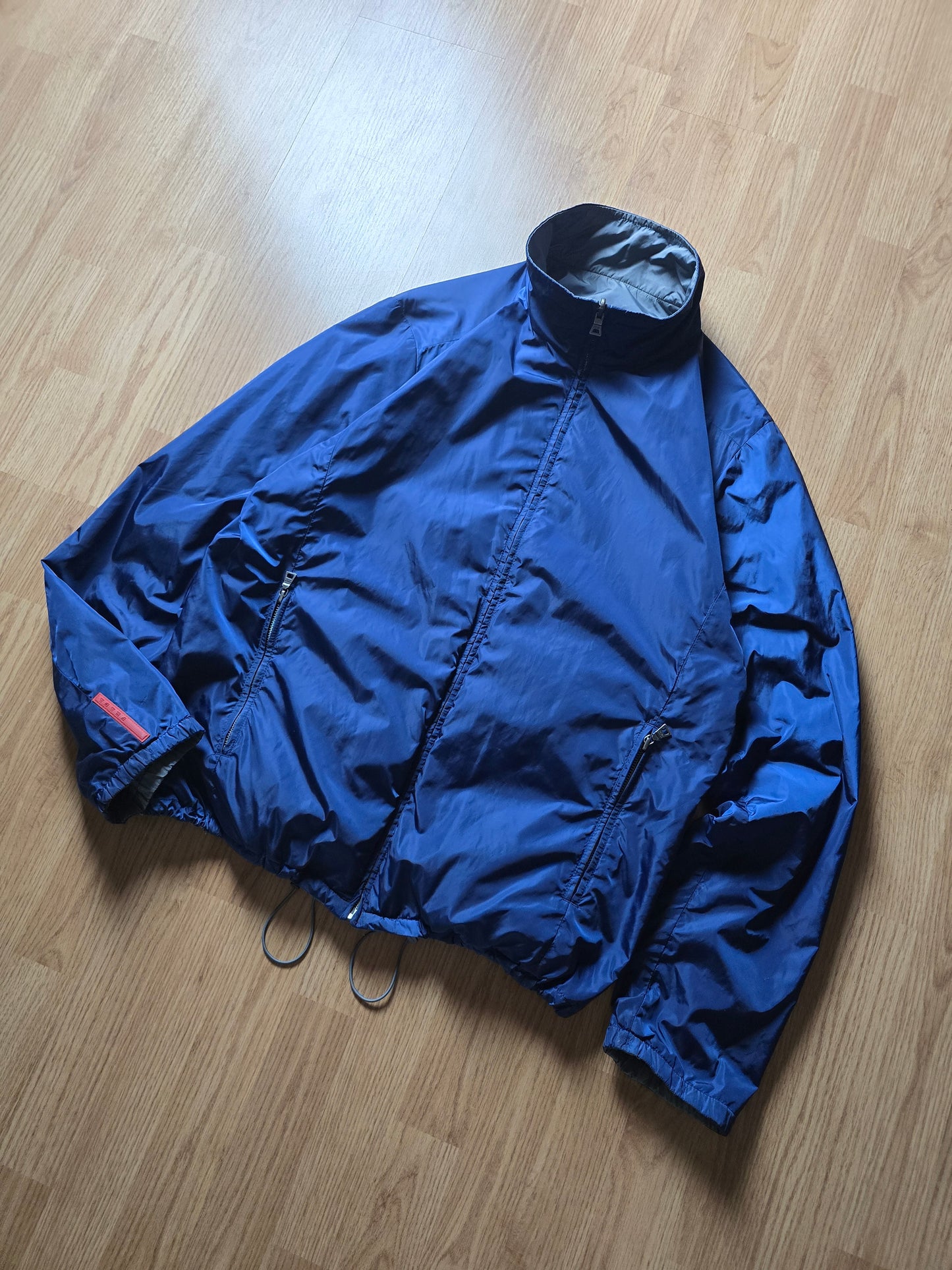 Prada Luna Rosa 2013 Padded Resin-Coated Nylon Reversible Jacket (L)