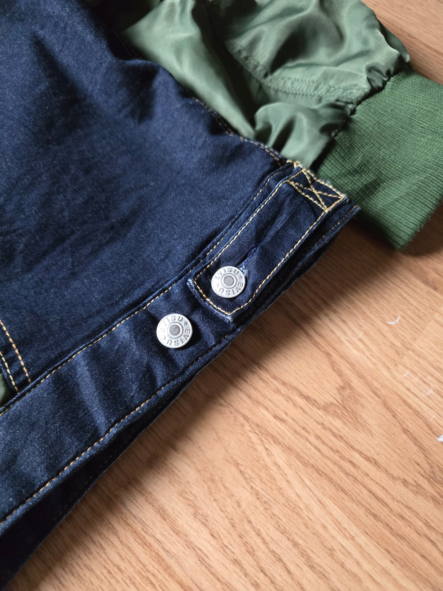 RARE Evisu Denim Panelled Hooded Jacket (L)