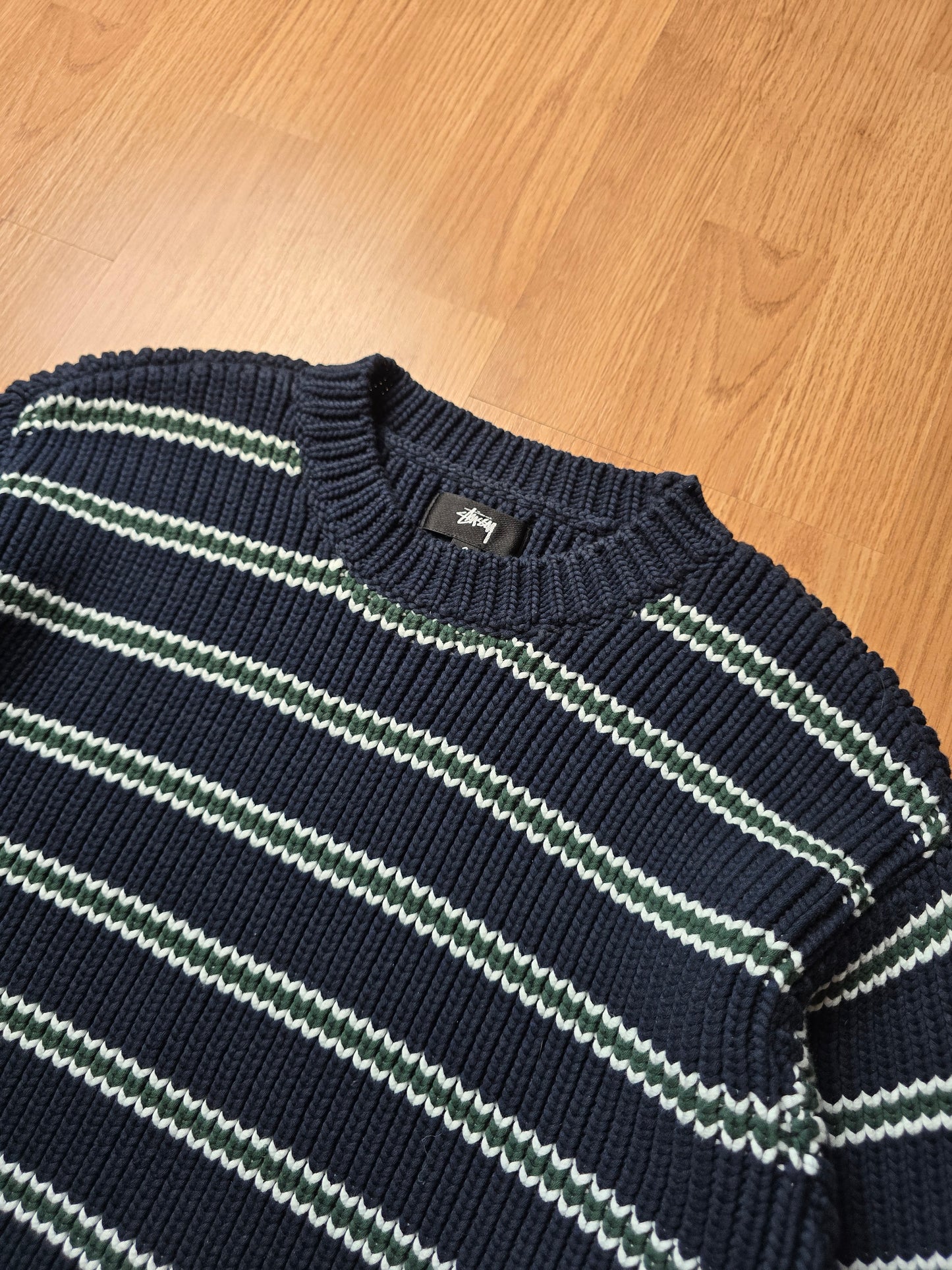 Stussy Stripe Knit Crewneck Sweater (S/M)
