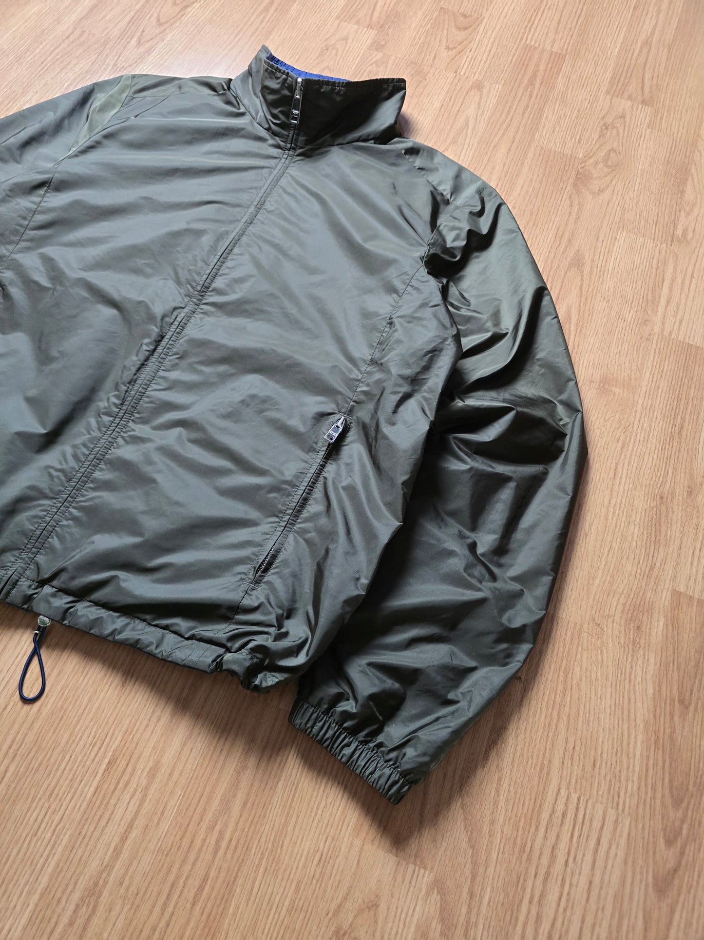 Prada Luna Rosa 2017 Padded Resin-Coated Nylon Reversible Jacket (L)