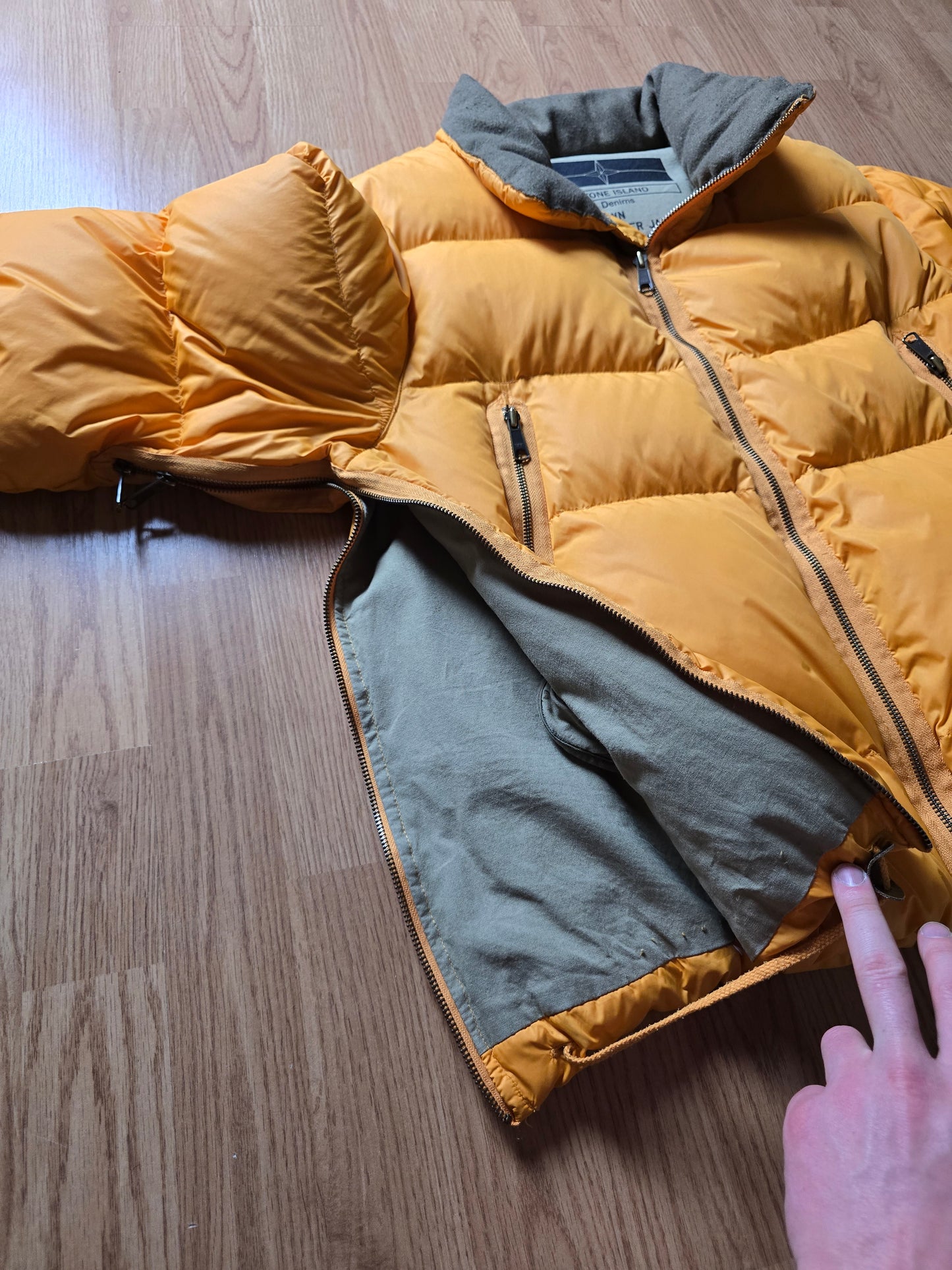 RARE Stone Island Denims AW07 Goose Down Asymmetrical Zip Puffer Jacket (L)