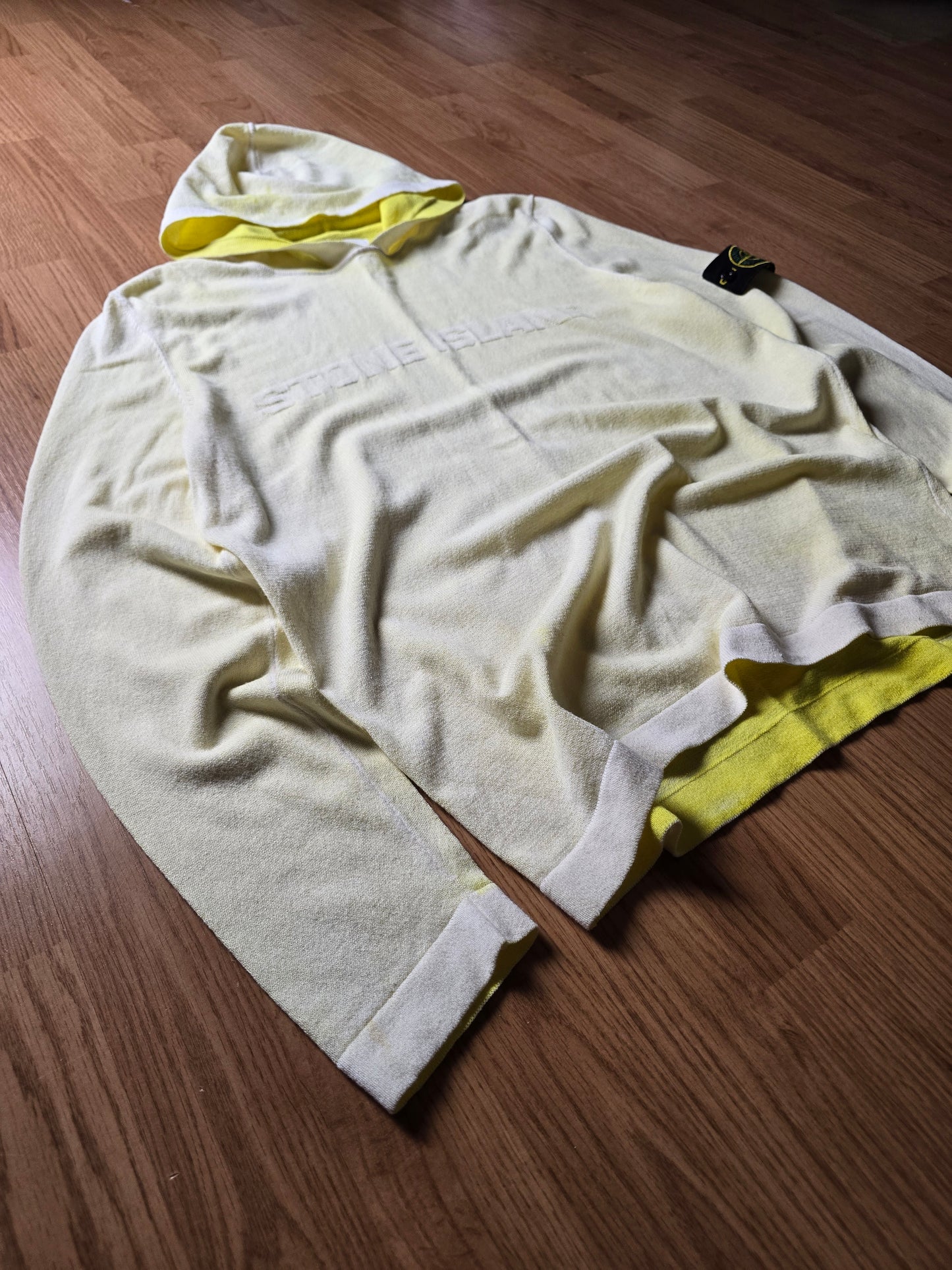 Stone Island Hand Sprayed Dust Spellout Hoodie (M)