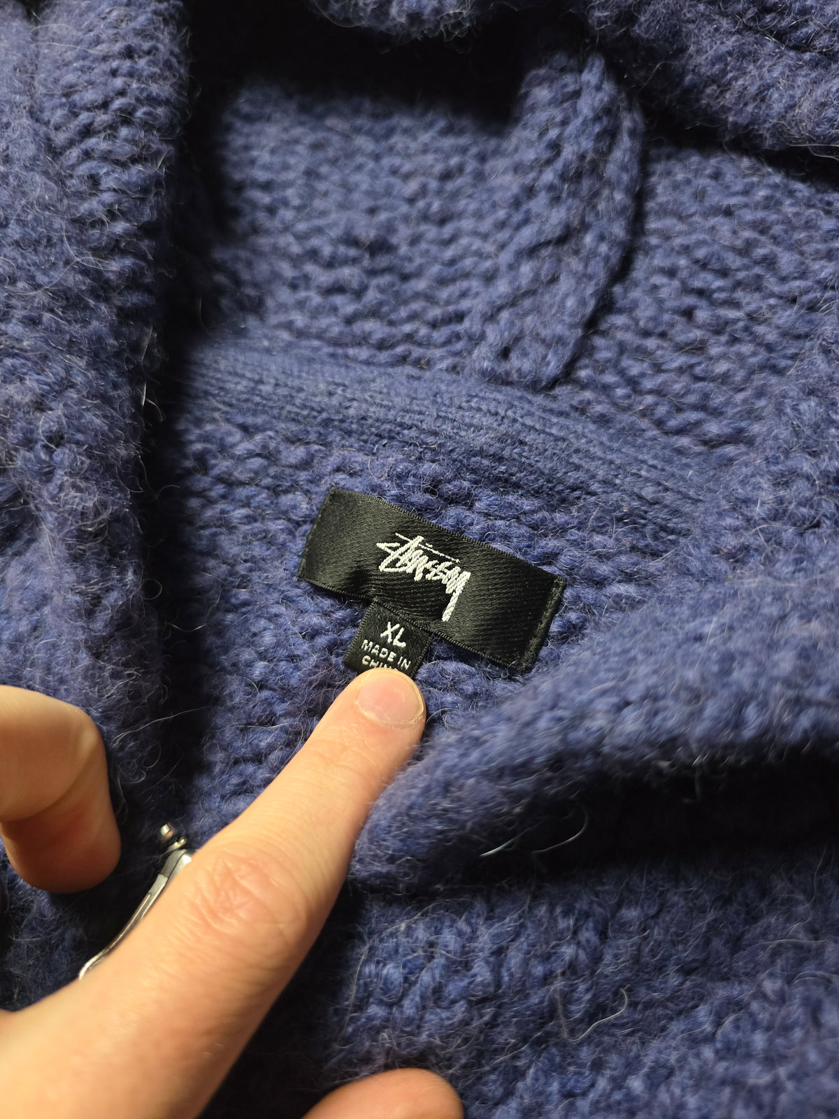 Stussy Heavyweight 'Chunky' Wool & Alpaca Knit Hoodie (XL)