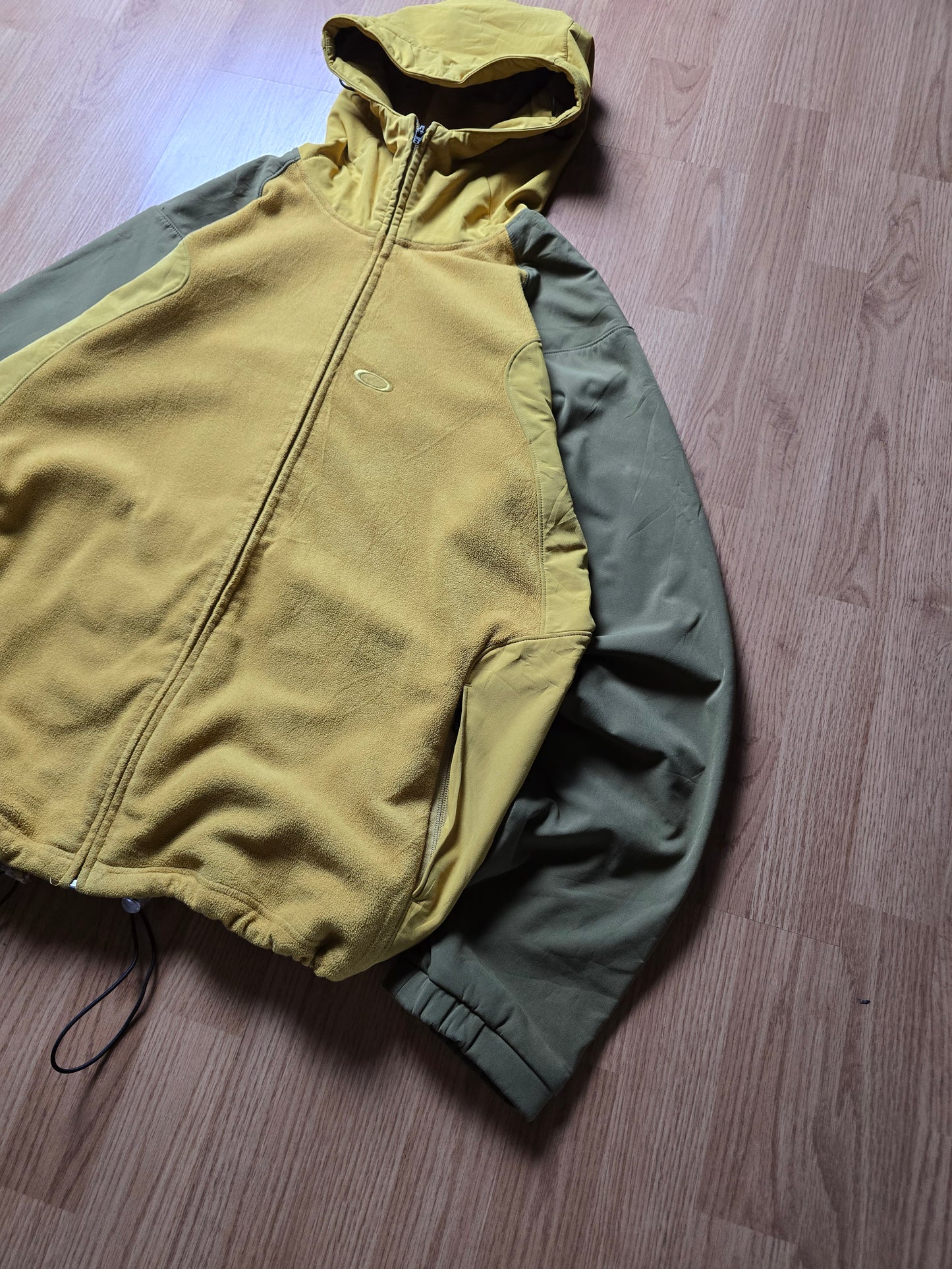 00s Oakley Zip-Up Technical Pannelled Fleece Hoodie (L)