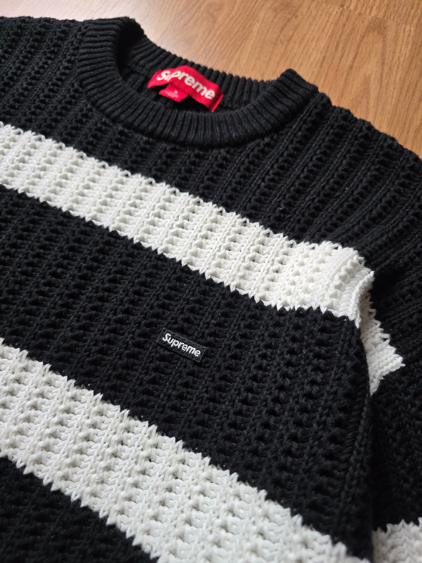 Supreme Loose Gauge Small Box Stripe Knit Sweater (S/M)