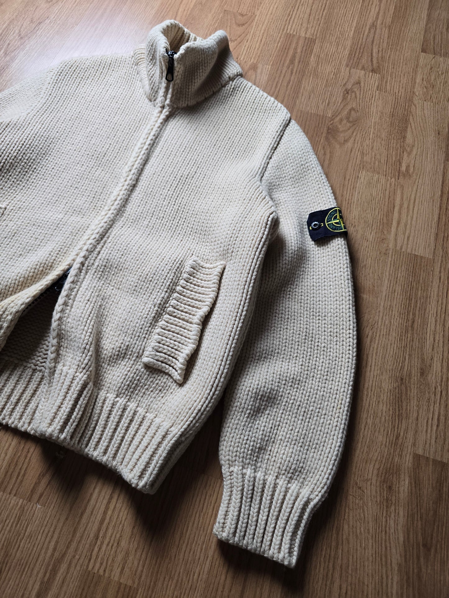 Stone Island AW03 Heavyweight Wool Zip Knitted Jumper (S/M)