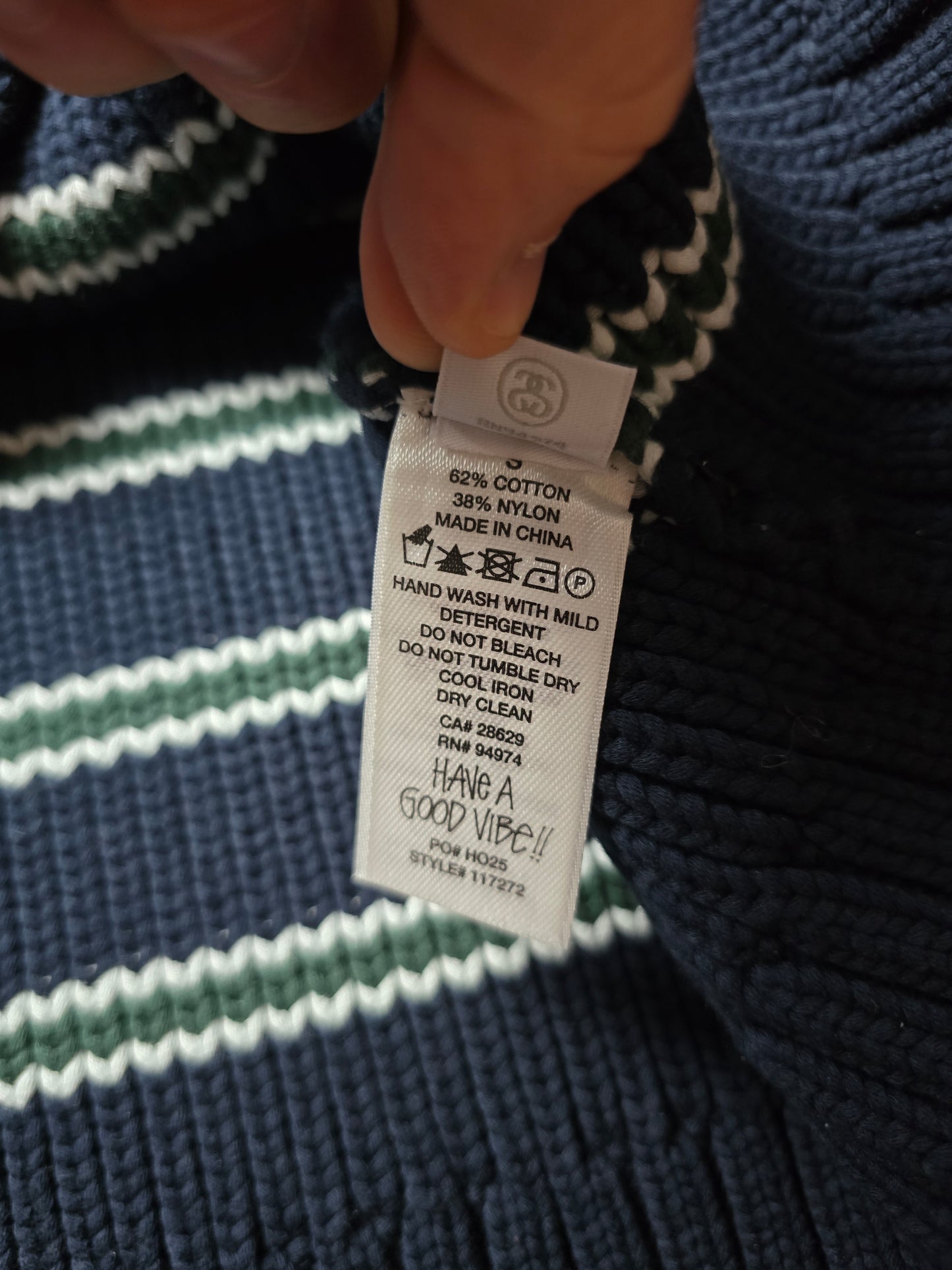 Stussy Stripe Knit Crewneck Sweater (S/M)