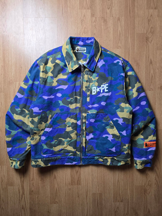 BAPE x Heron Preston Mix 1st Camo Duck Trucker Jacket (L)