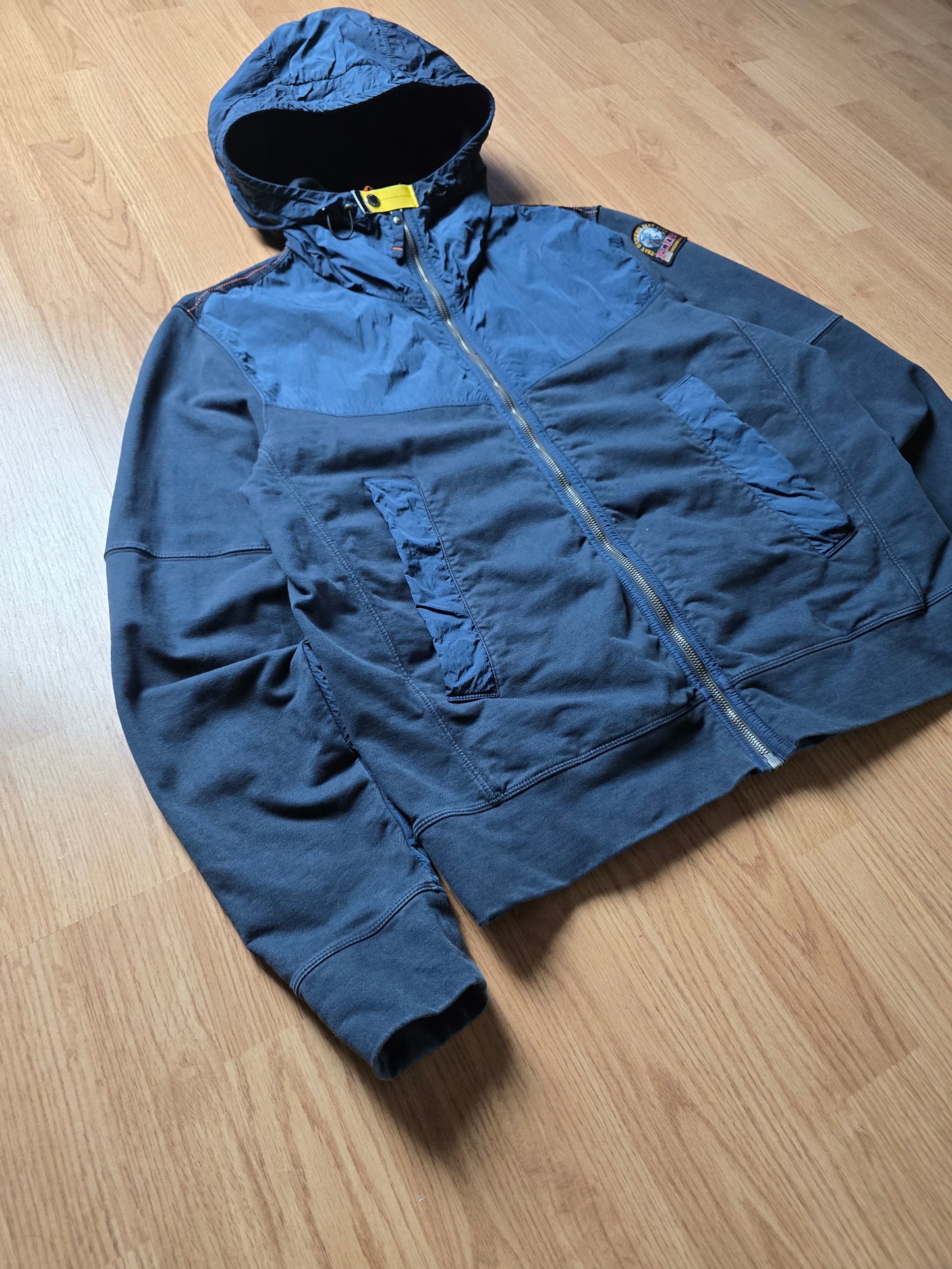 Parajumpers 'Fleece' Nylon Panelled Zip Hoodie (M)