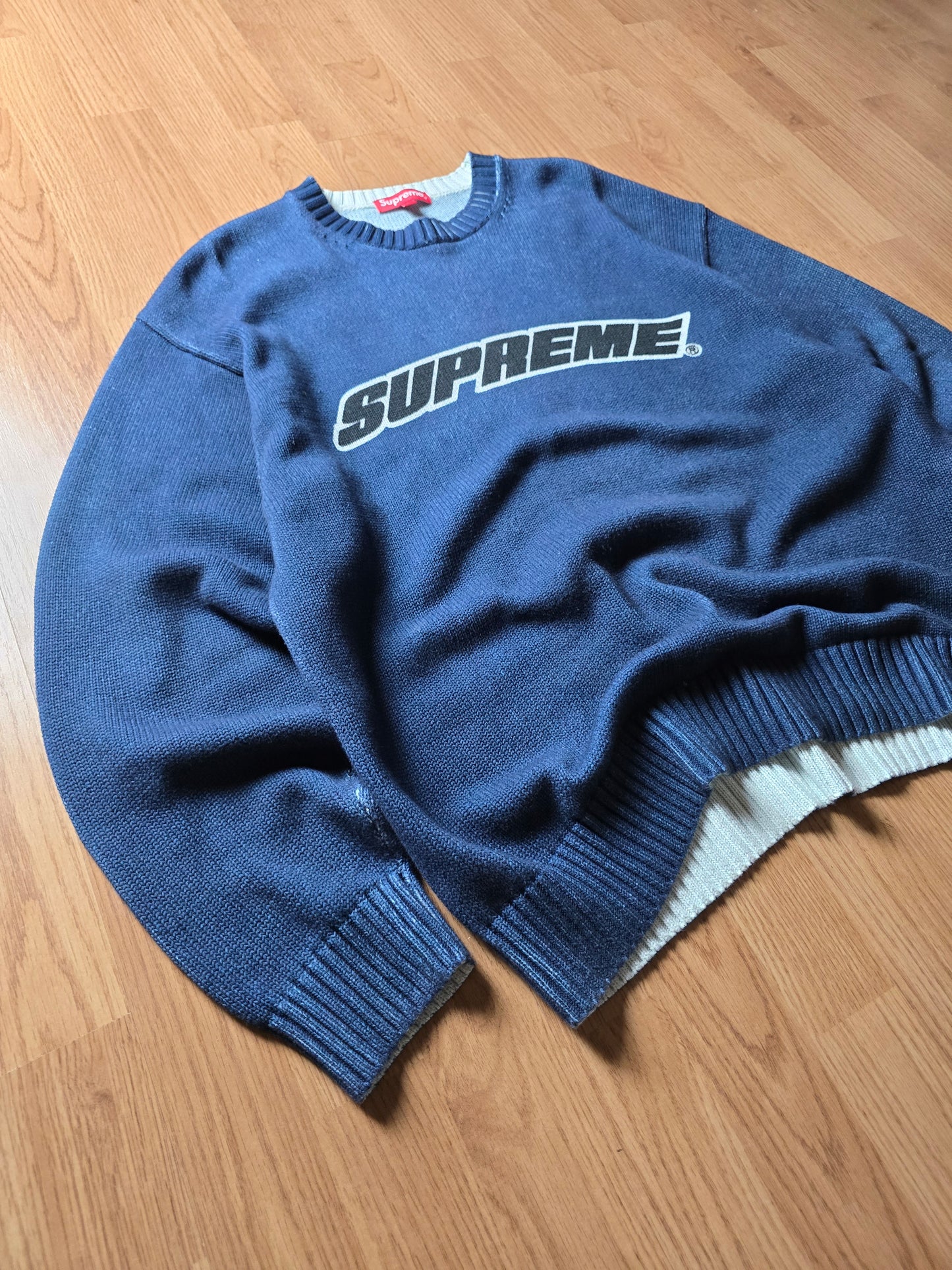 Supreme Printed Washed Knit Sweater (L)