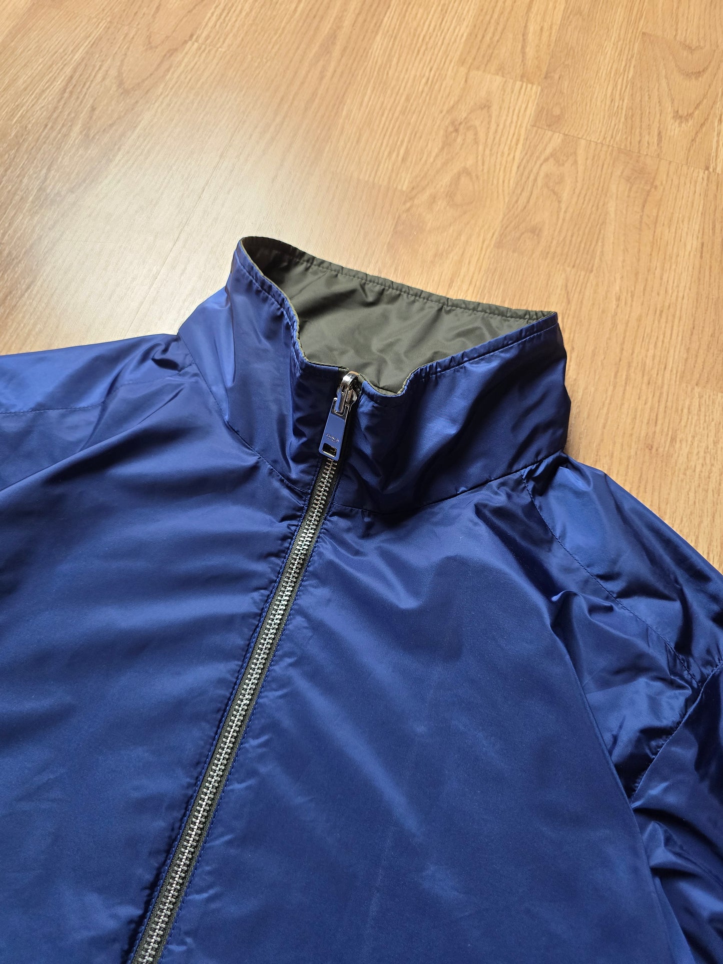 Prada Luna Rosa 2017 Padded Resin-Coated Nylon Reversible Jacket (L)
