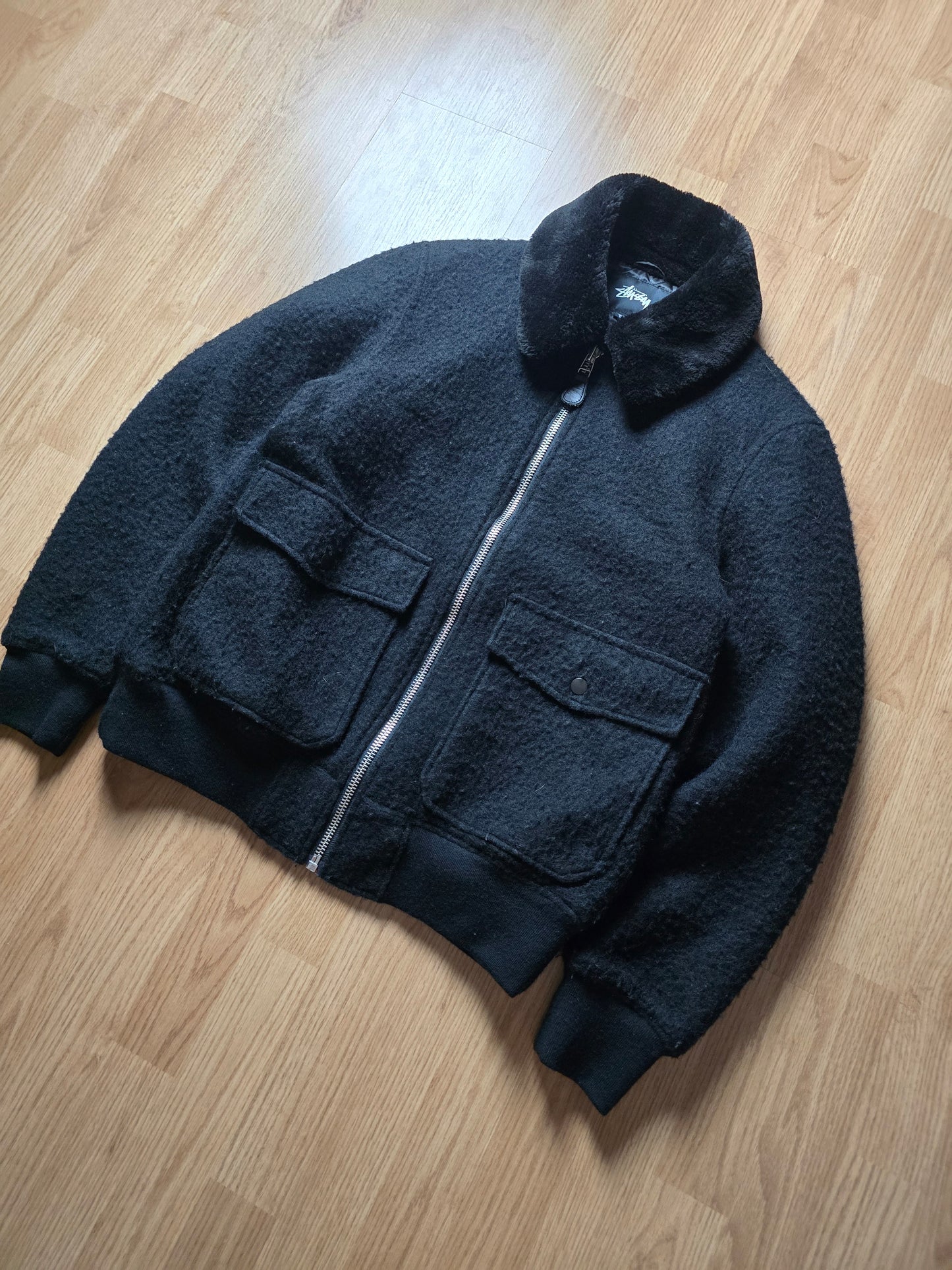 Stussy Wool B-10 Quilt Lined Bomber Jacket (M)