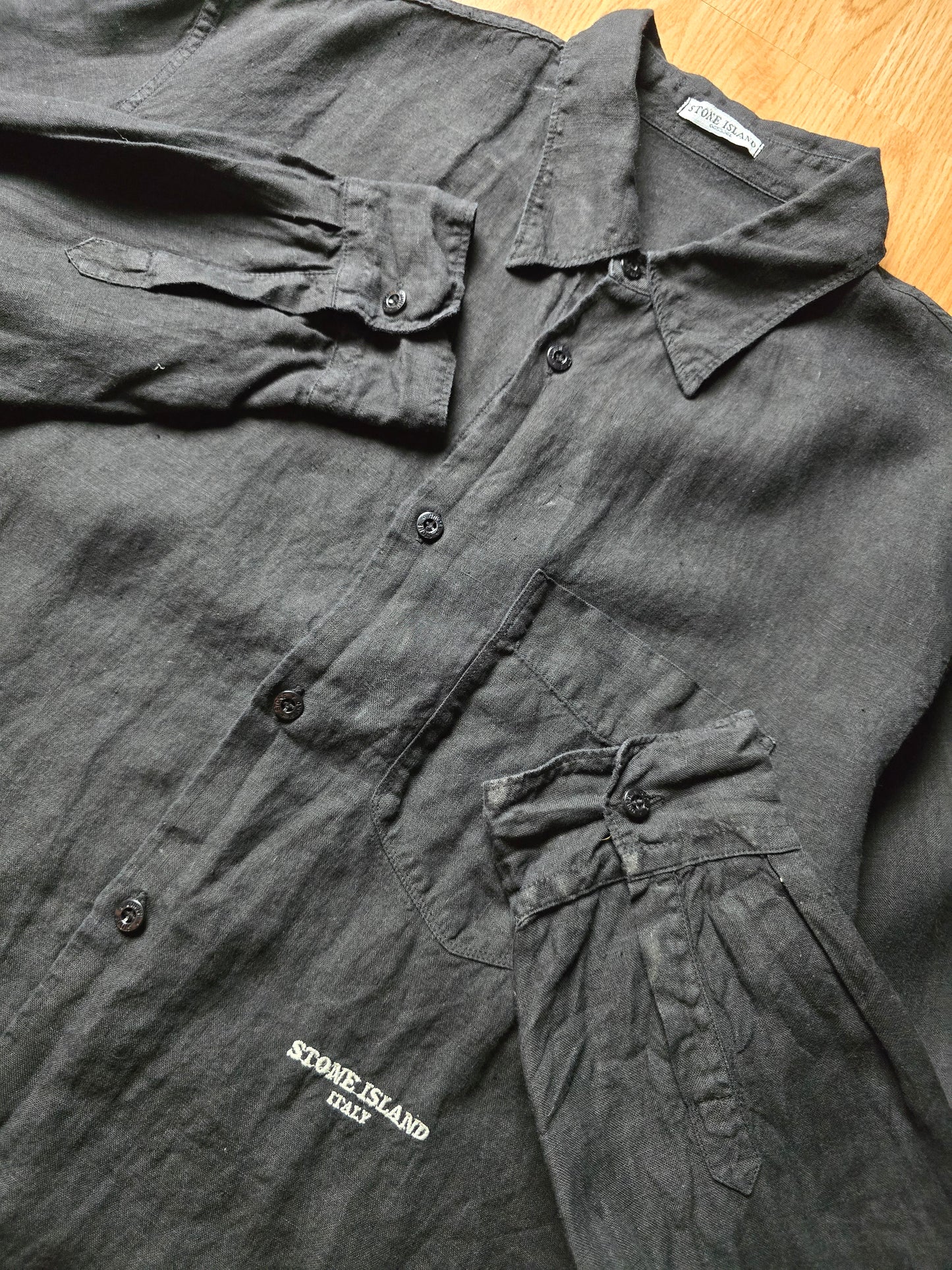Vintage Stone Island Embroidered Linen LS Shirt (L)