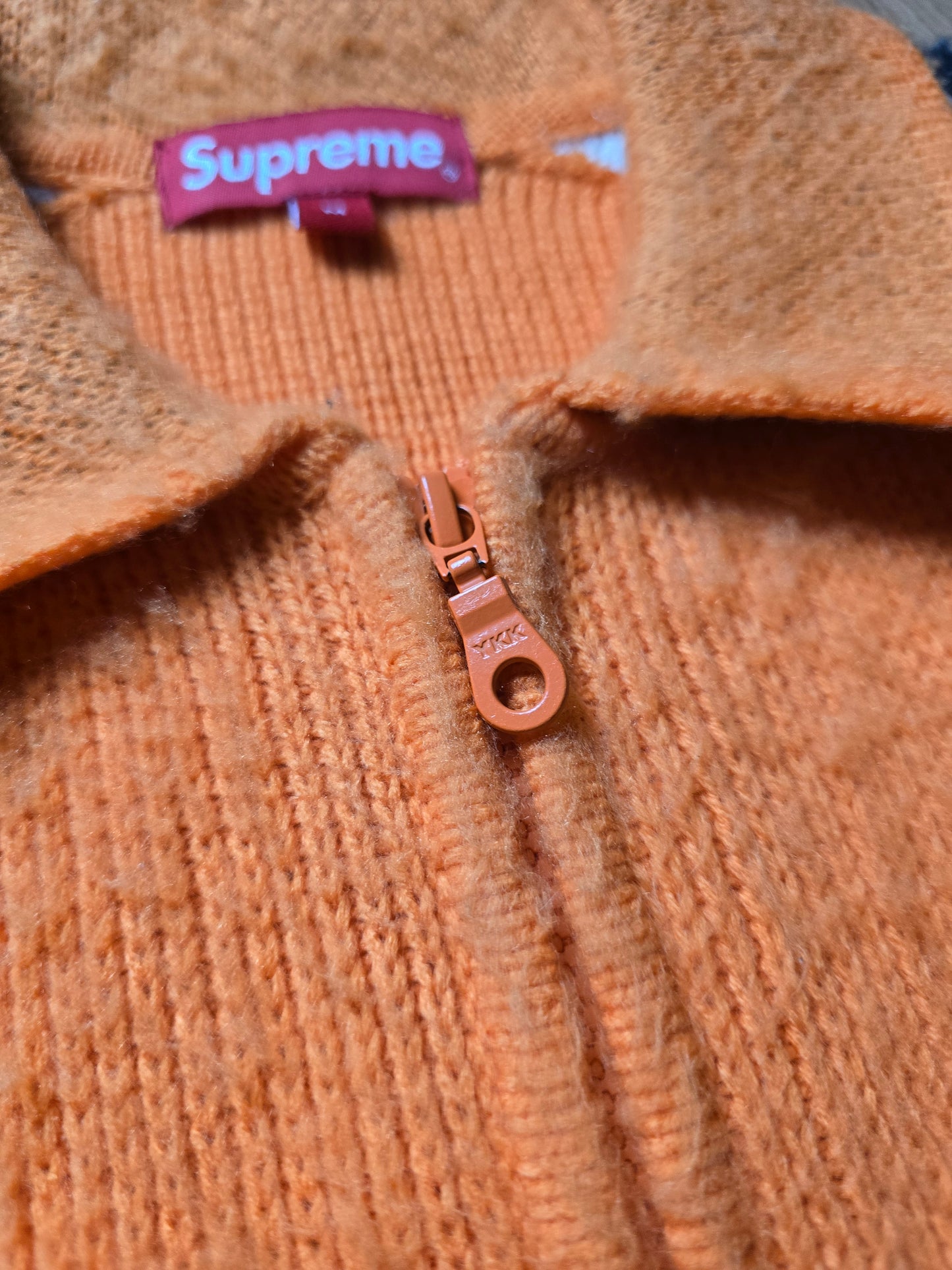 Supreme Sleeve Stripe Zip Up Sweater (M)
