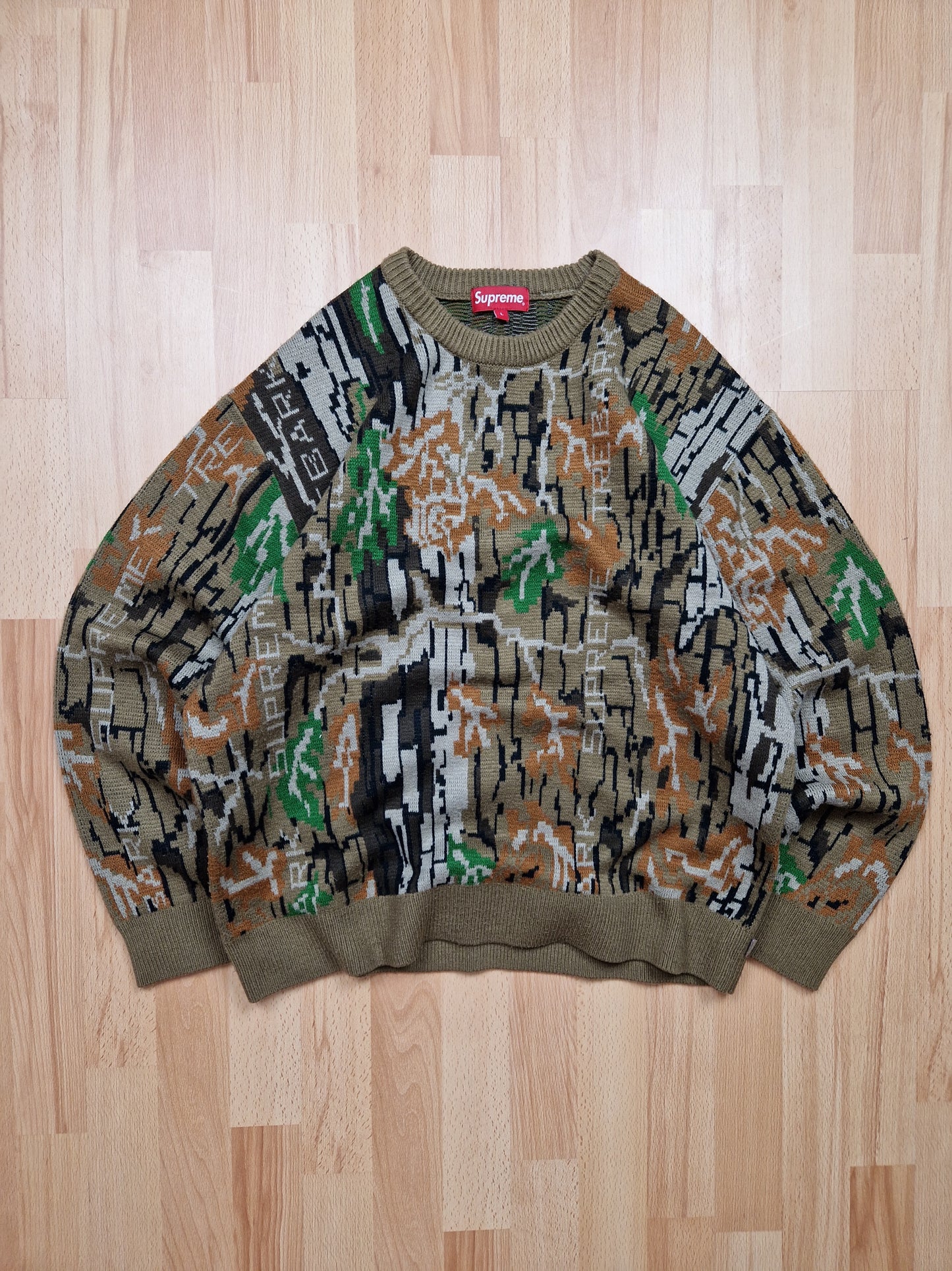 Supreme 'Trebark' Camo Knit Sweater (L)