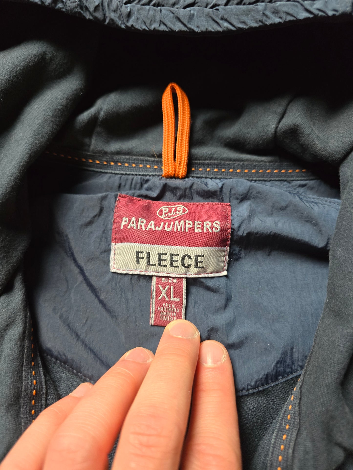 Parajumpers 'Fleece' Nylon Panelled Zip Hoodie (M)