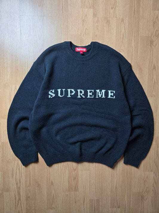 Supreme SS25 Contrast Logo Knit Sweater (L)