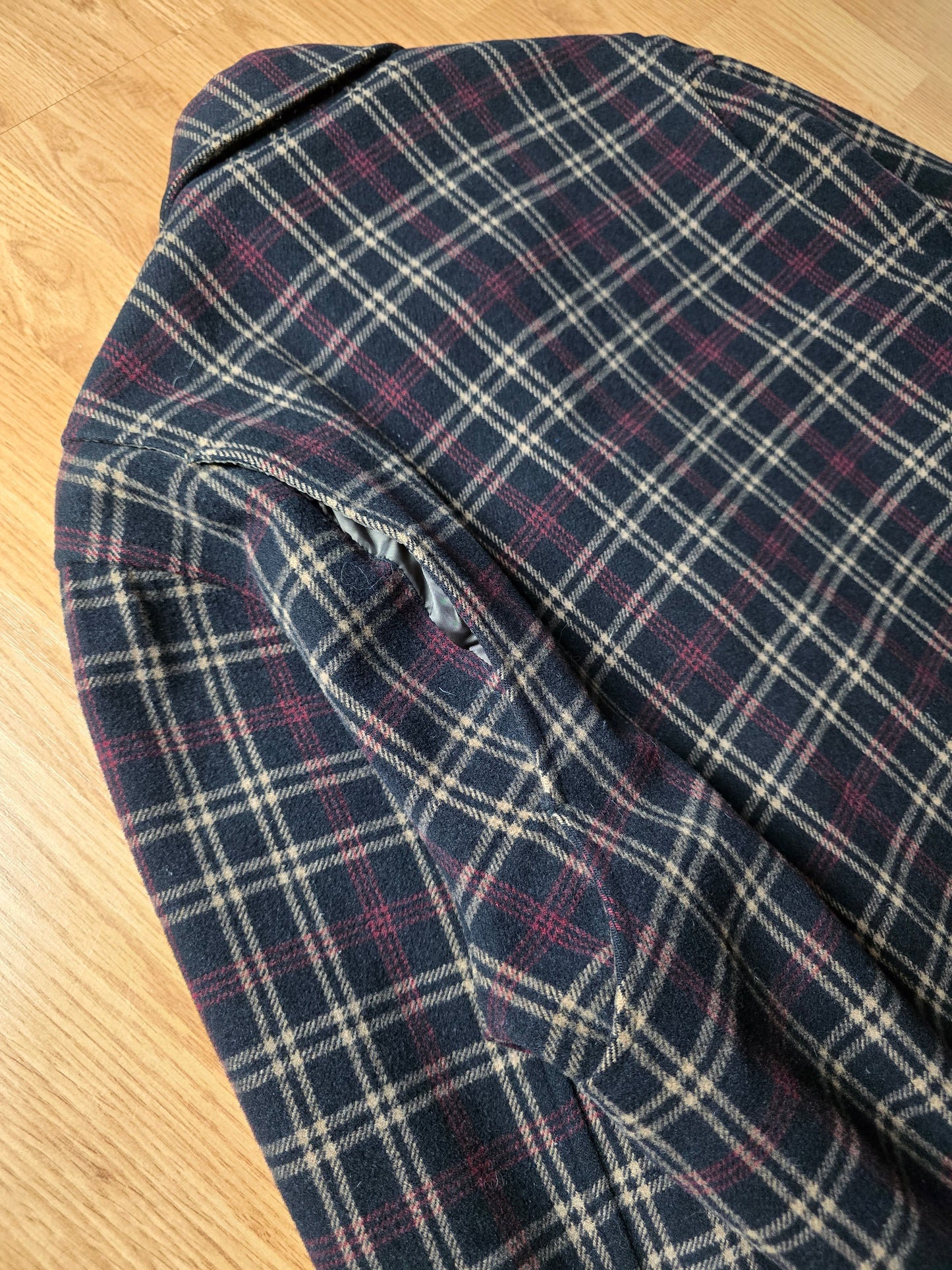 Vintage Balenciaga Wool Plaid Harrington Jacket (S/M)