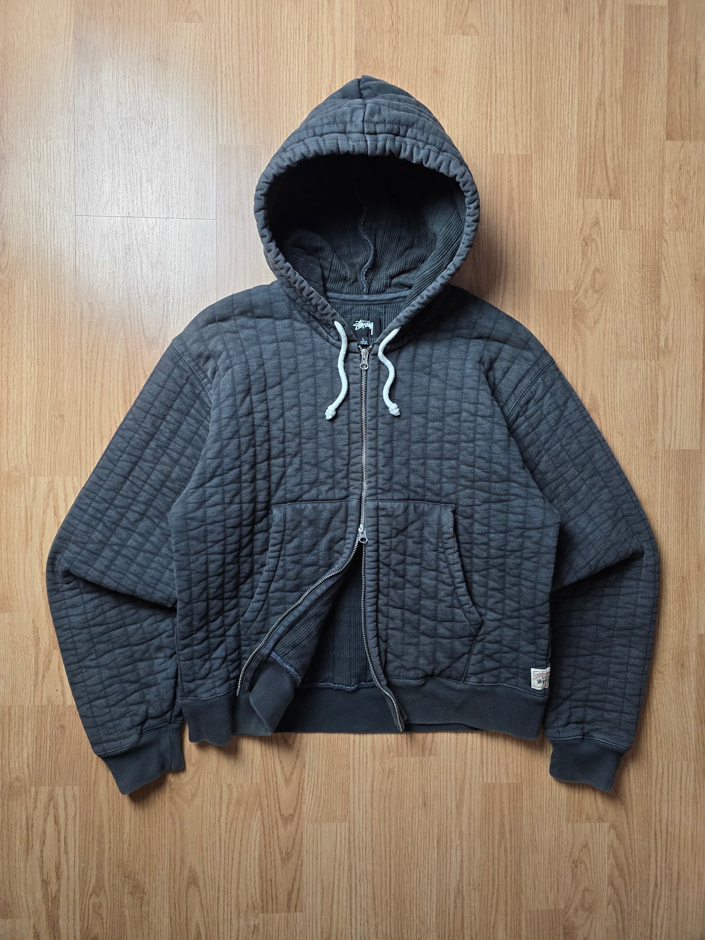 Stussy Vertical Quilted Thermal Lined Zip Hoodie (M/L)
