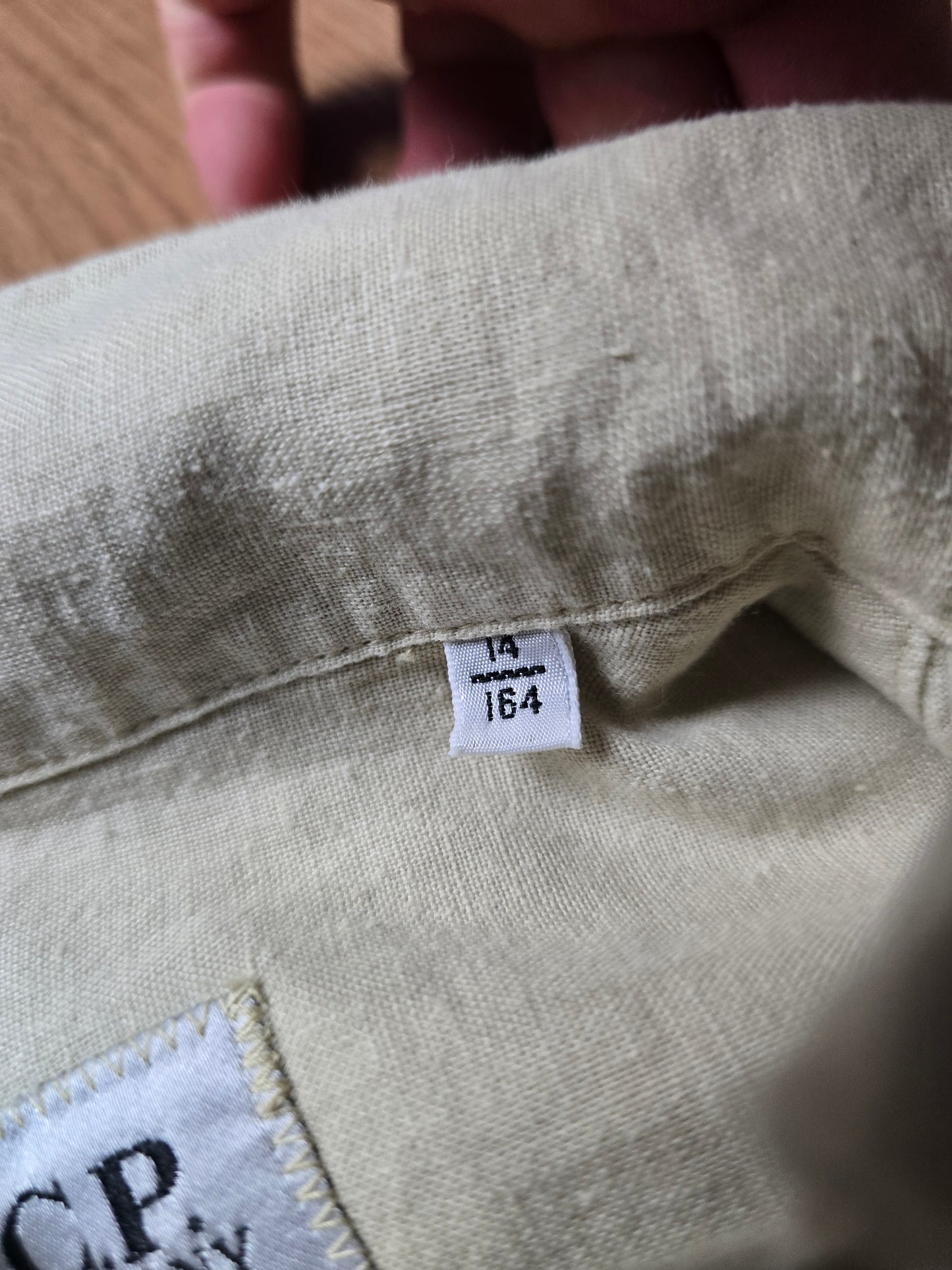 Vintage C.P. Company SS99 Embroidered Lino Flax LS Shirt (S)